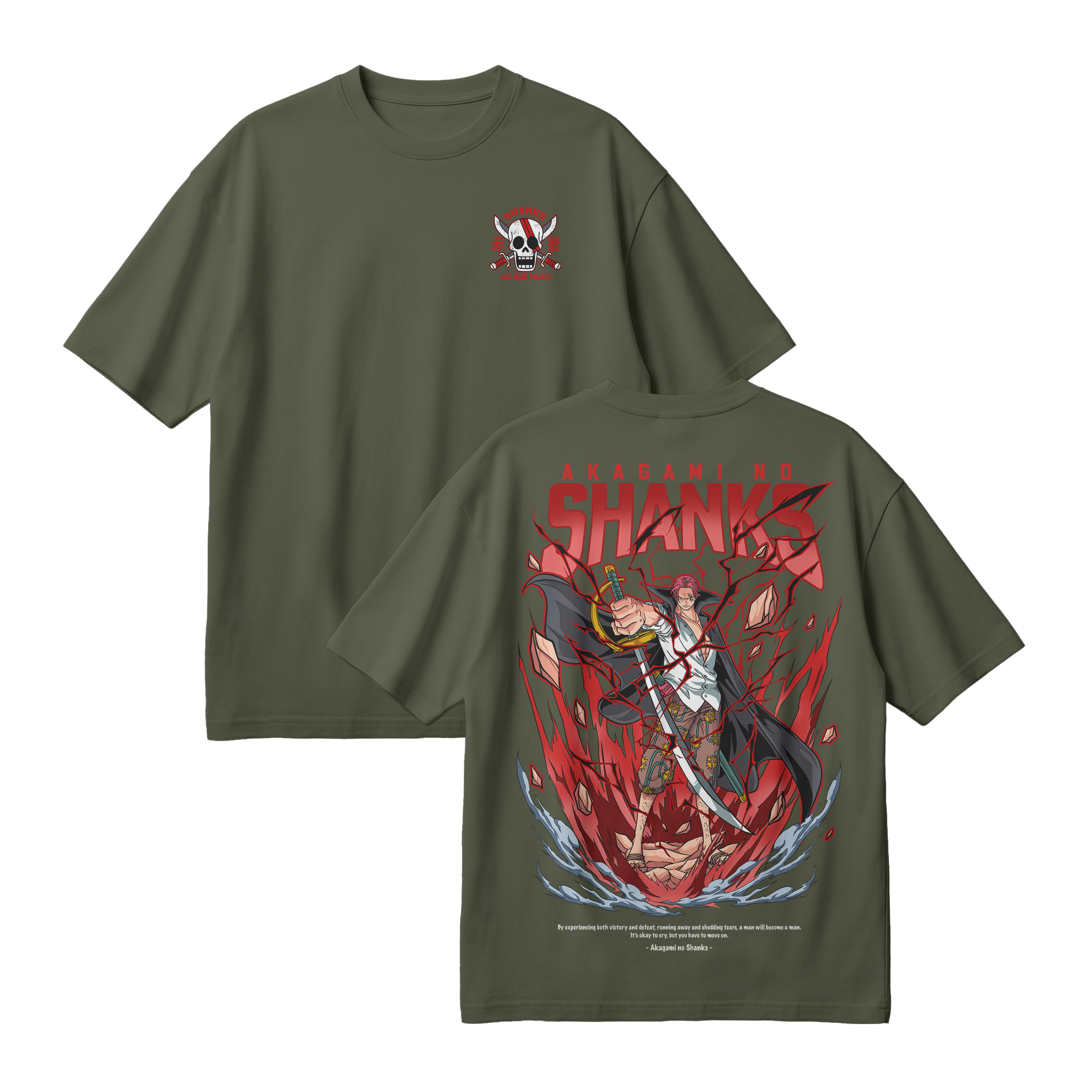 Anime One Piece Akagami no Shanks Oversized T-Shirt - RZM003