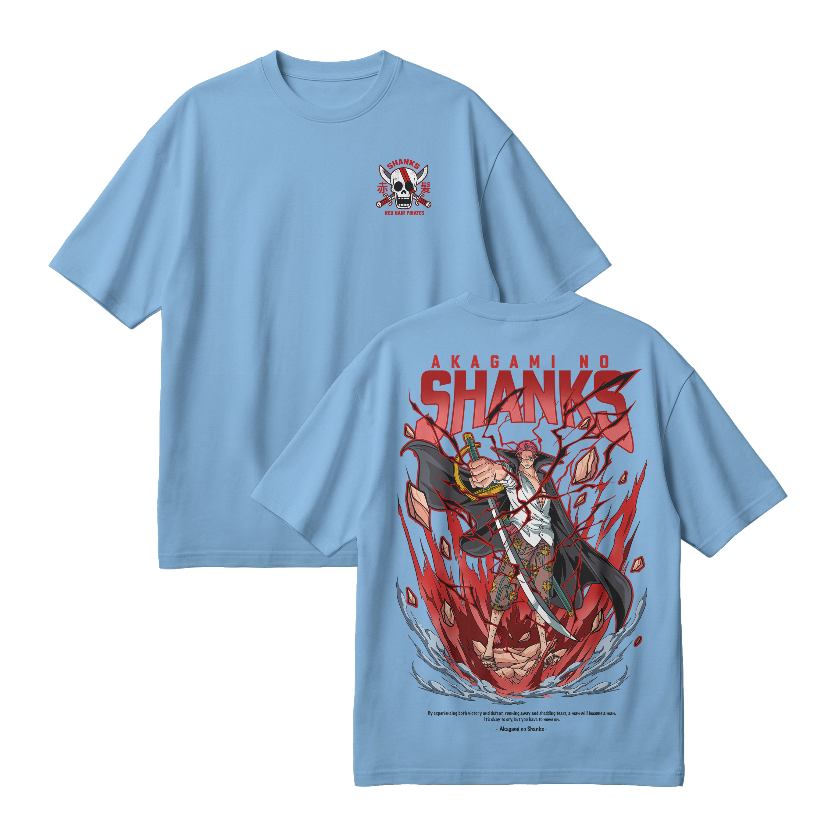 Anime One Piece Akagami no Shanks Oversized T-Shirt - RZM003
