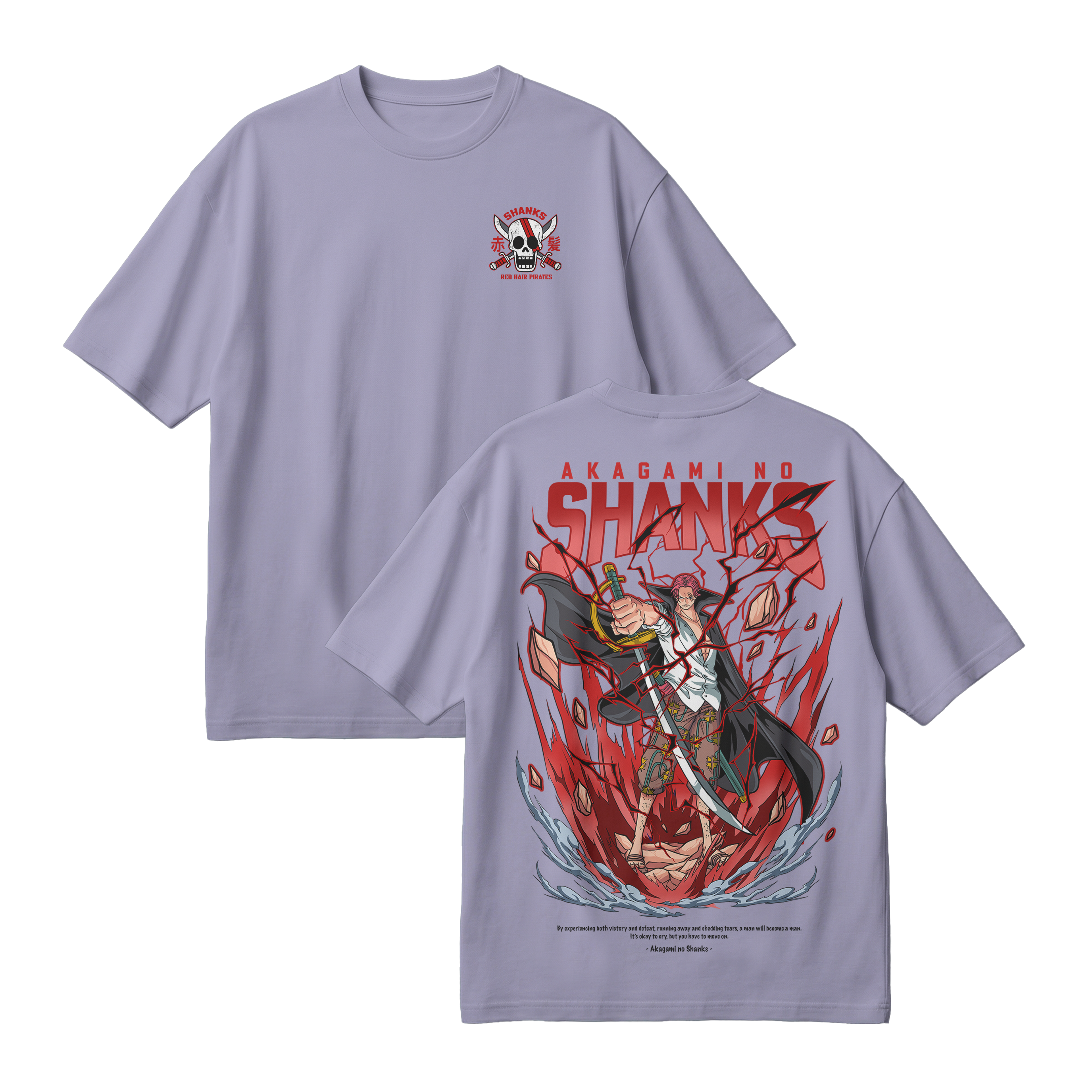 Anime One Piece Akagami no Shanks Oversized T-Shirt - RZM003