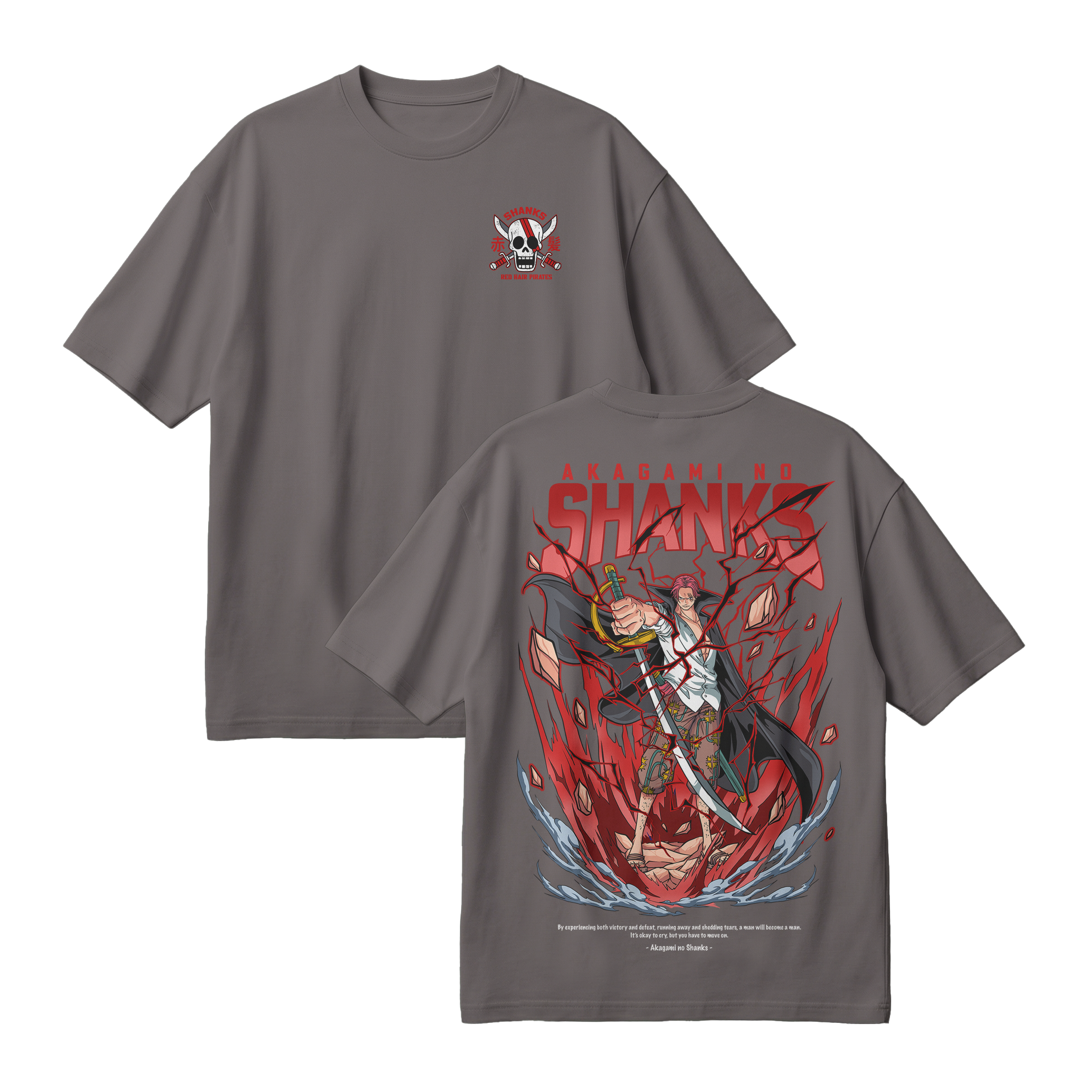 Anime One Piece Akagami no Shanks Oversized T-Shirt - RZM003