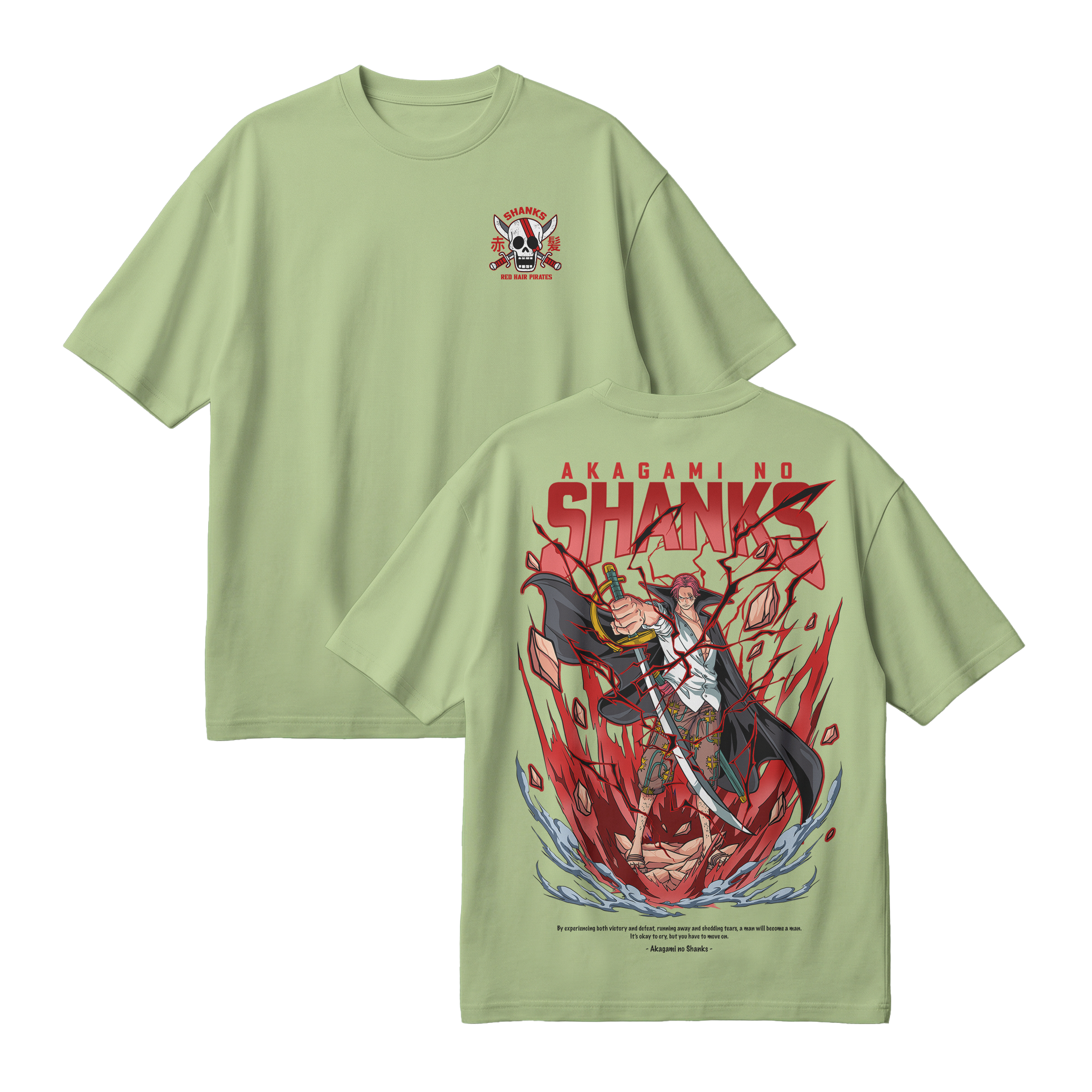 Anime One Piece Akagami no Shanks Oversized T-Shirt - RZM003