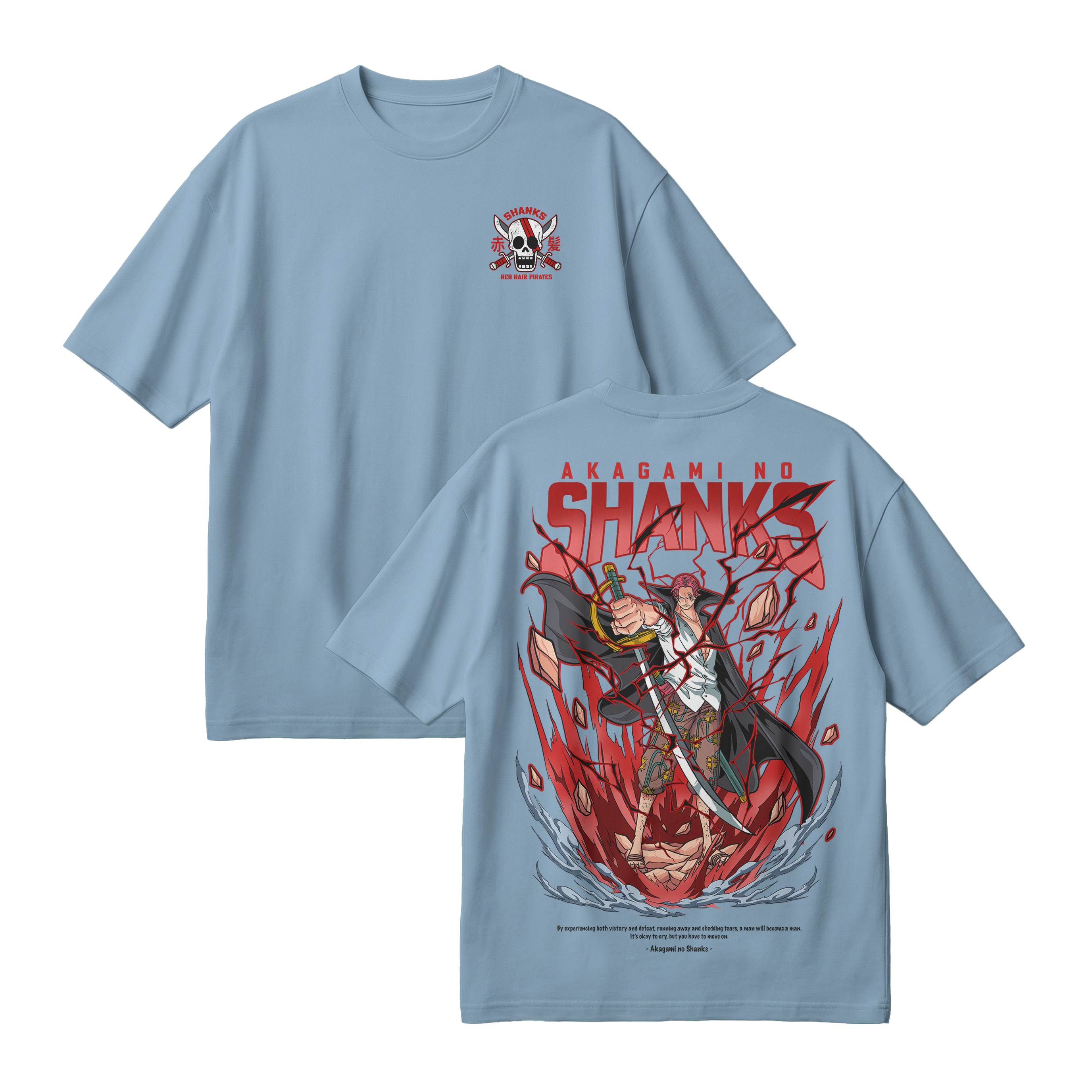 Anime One Piece Akagami no Shanks Oversized T-Shirt - RZM003