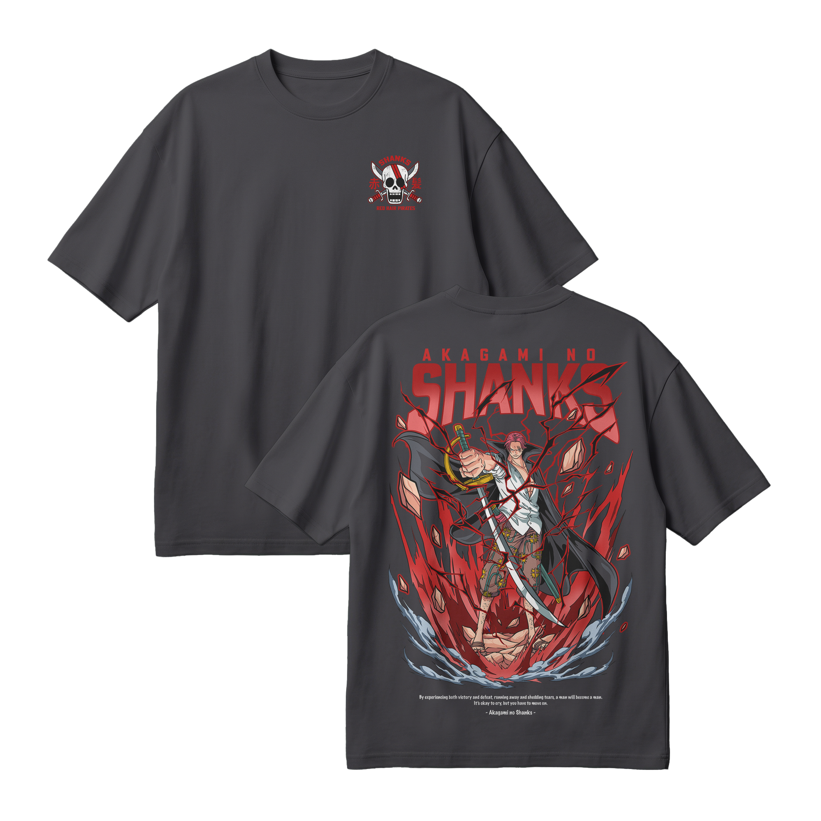 Anime One Piece Akagami no Shanks Oversized T-Shirt - RZM003
