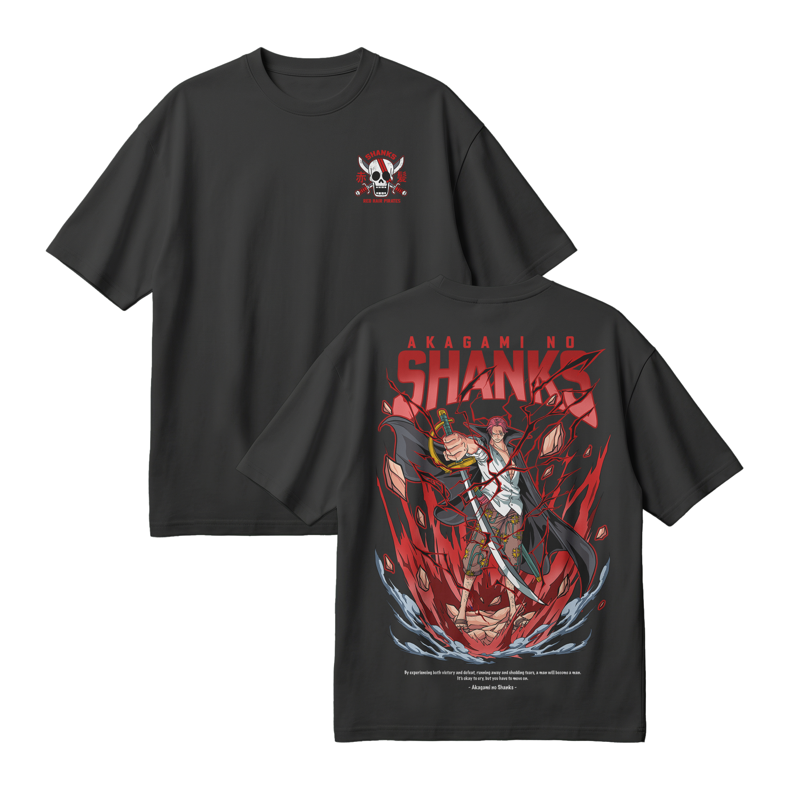 Anime One Piece Akagami no Shanks Oversized T-Shirt - RZM003