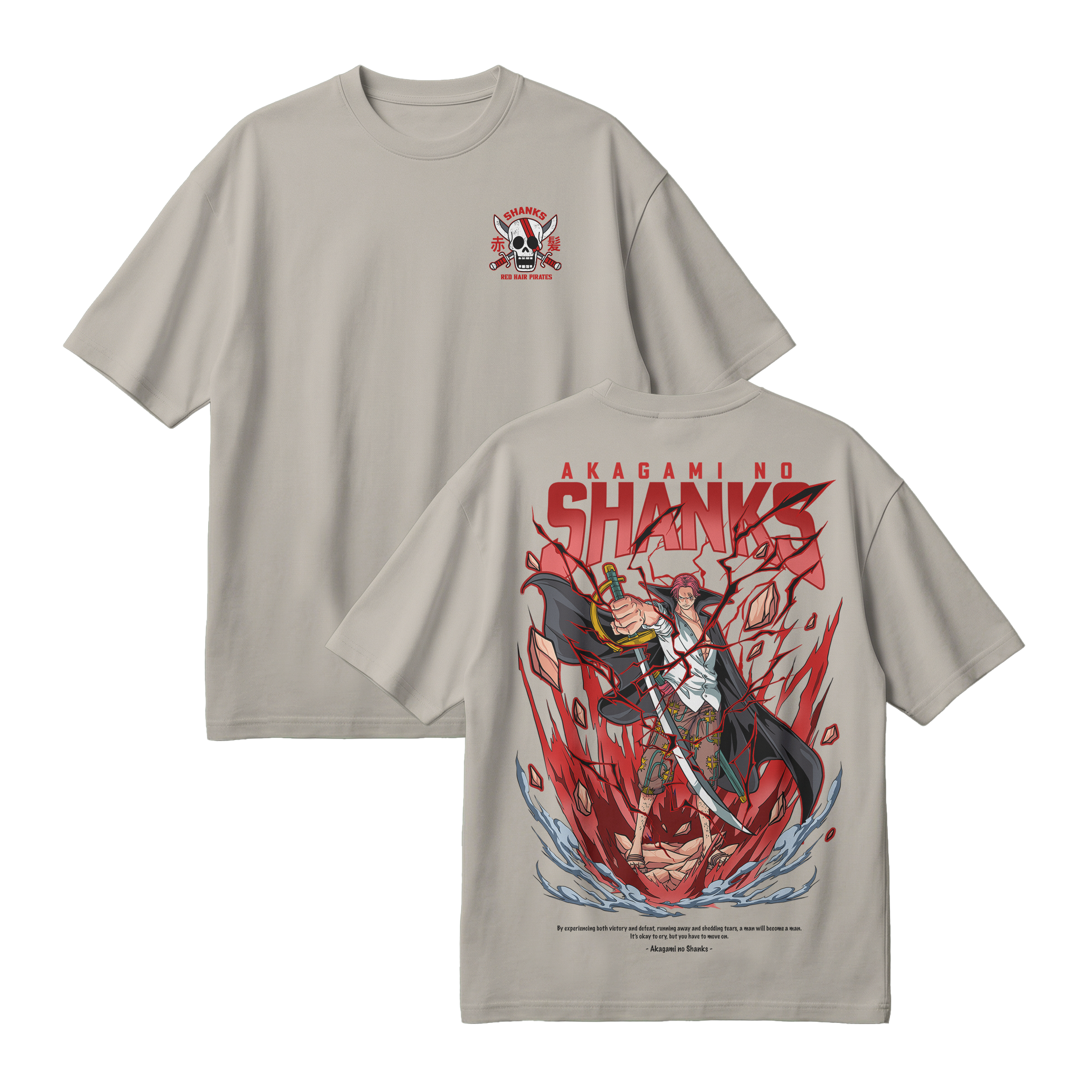 Anime One Piece Akagami no Shanks Oversized T-Shirt - RZM003