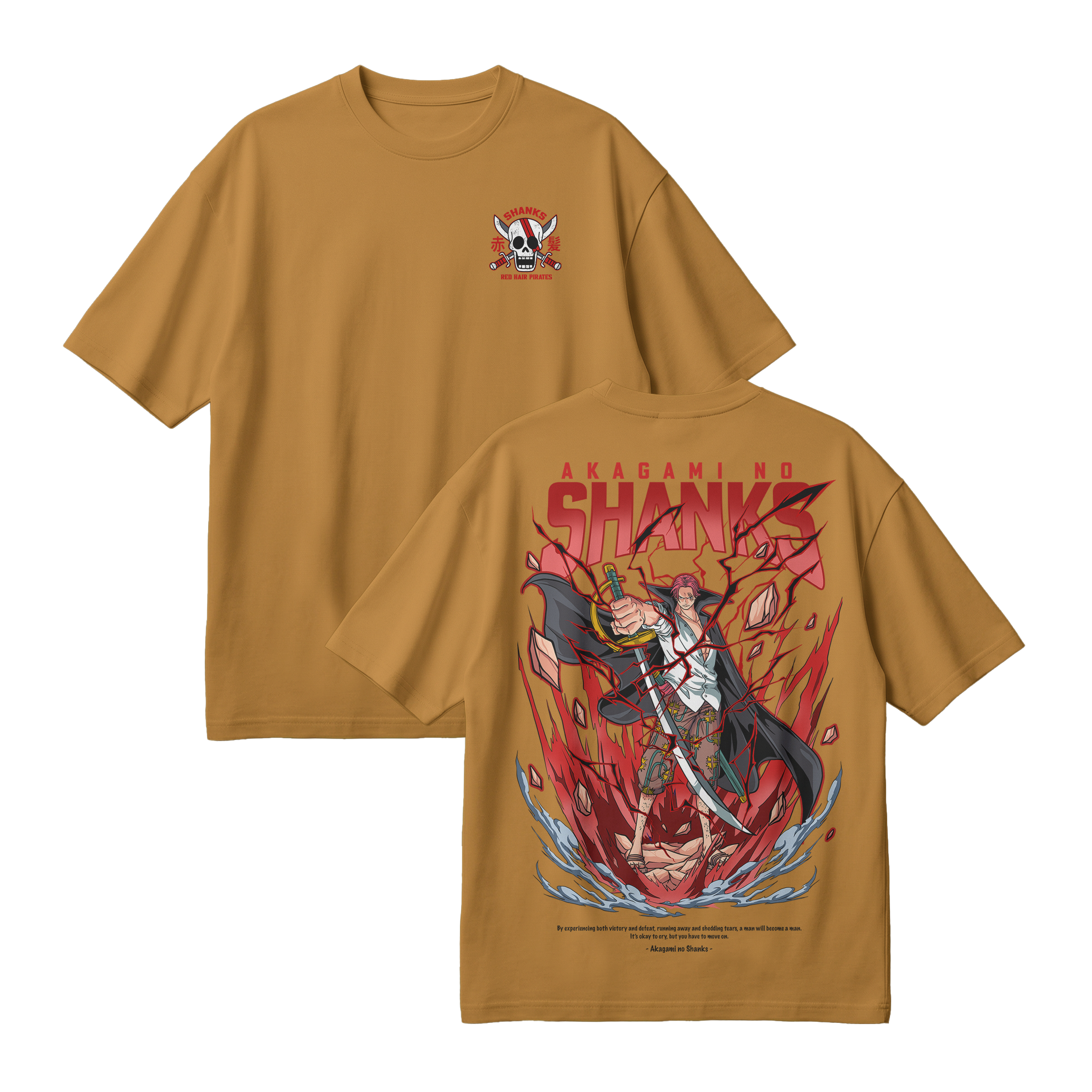 Anime One Piece Akagami no Shanks Oversized T-Shirt - RZM003
