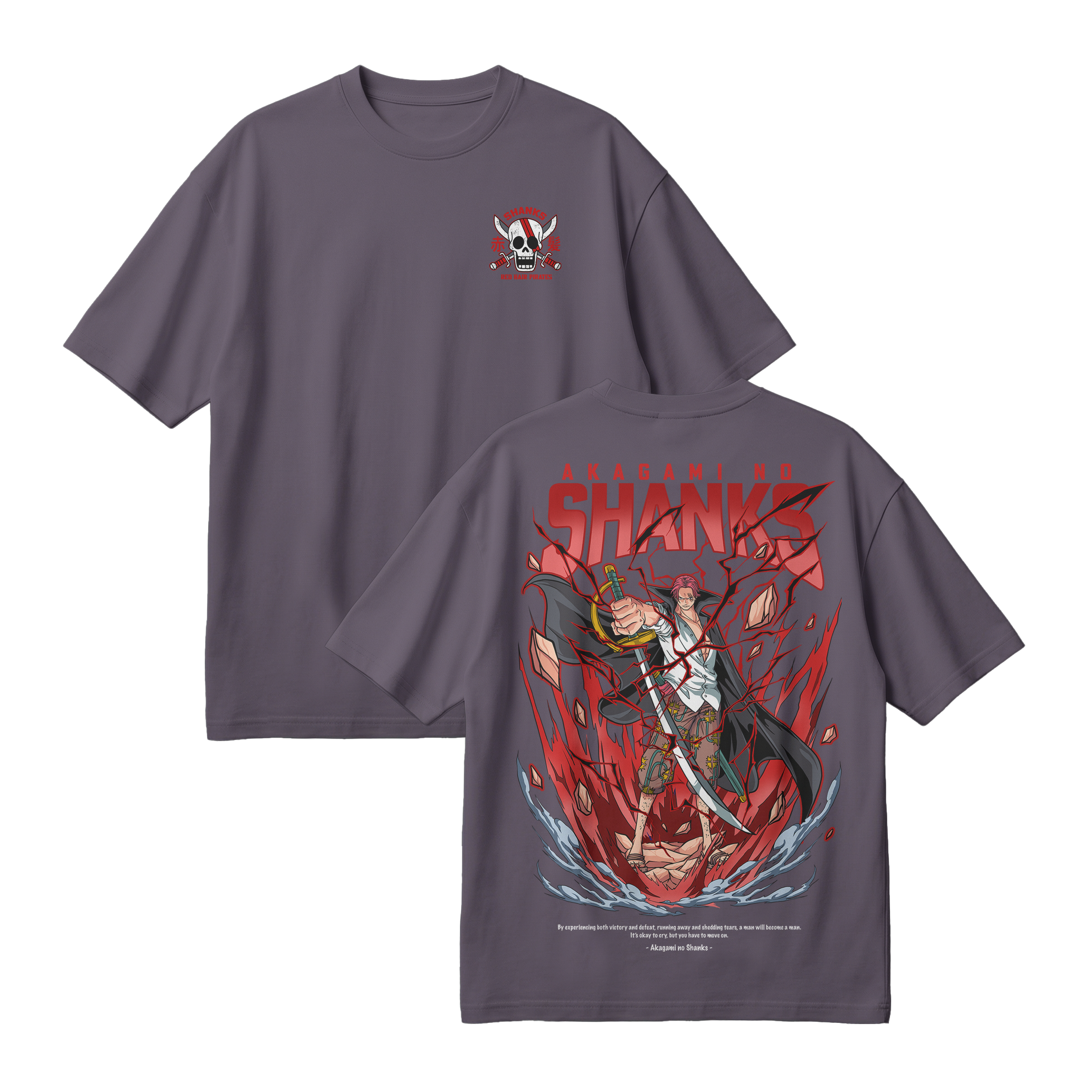 Anime One Piece Akagami no Shanks Oversized T-Shirt - RZM003