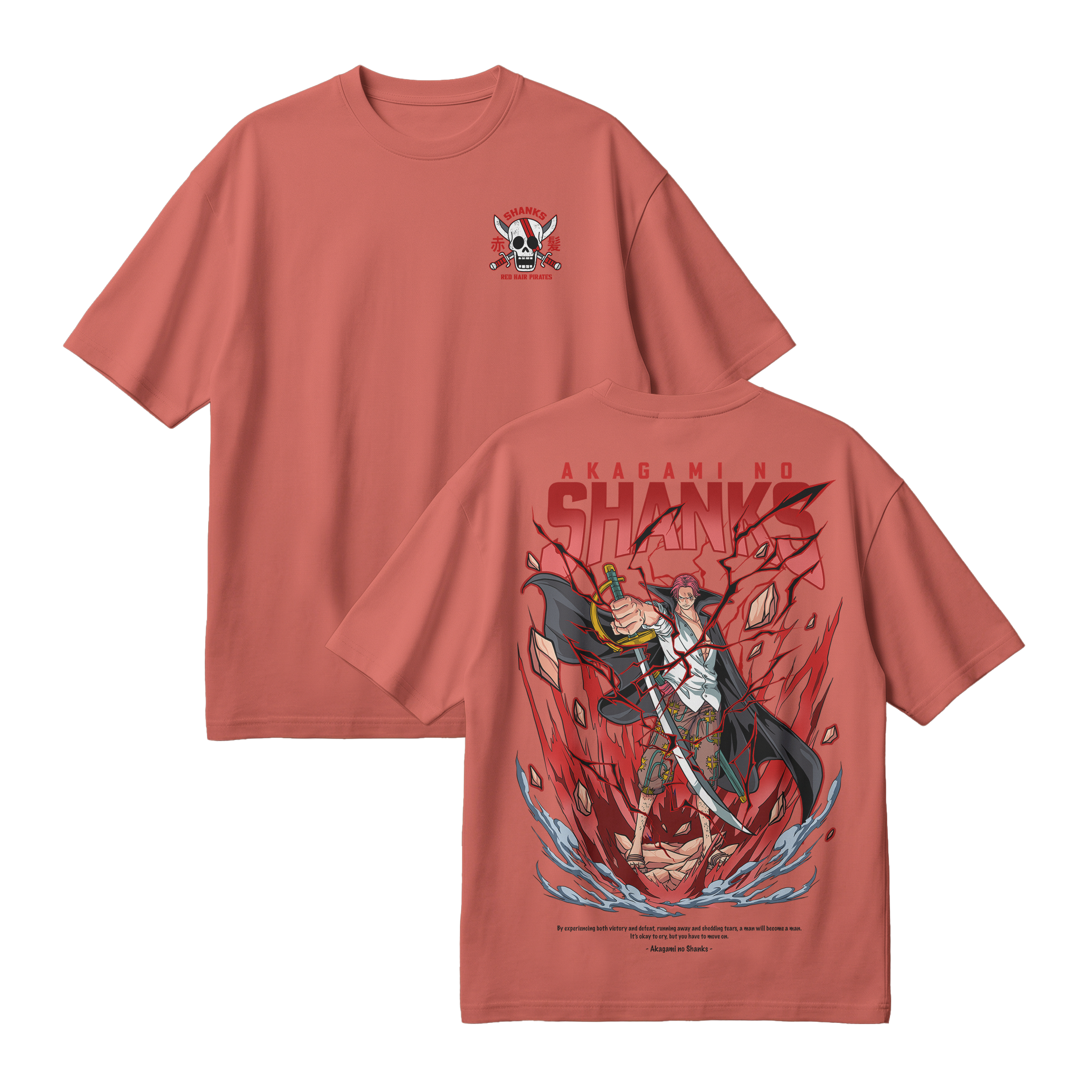 Anime One Piece Akagami no Shanks Oversized T-Shirt - RZM003
