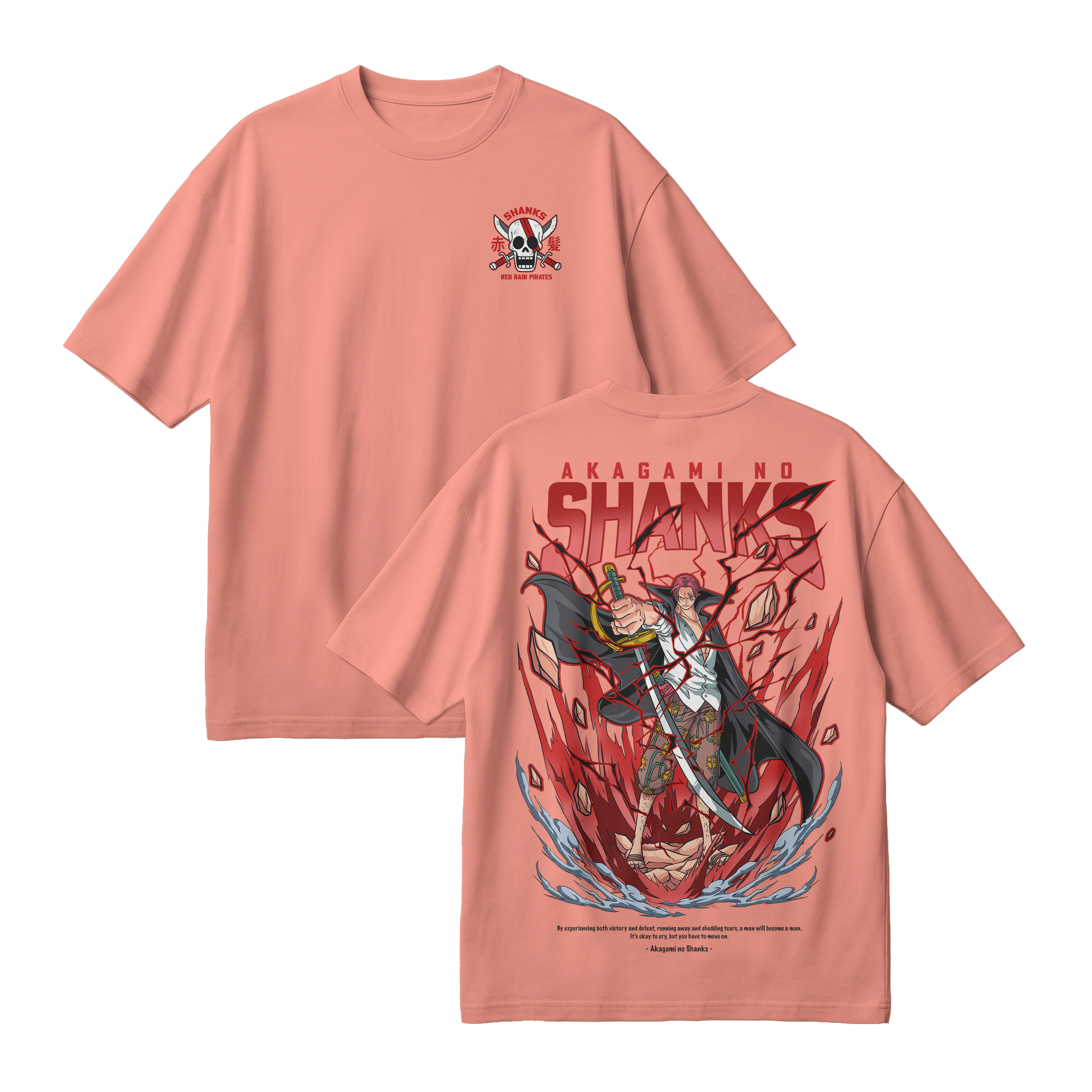 Anime One Piece Akagami no Shanks Oversized T-Shirt - RZM003