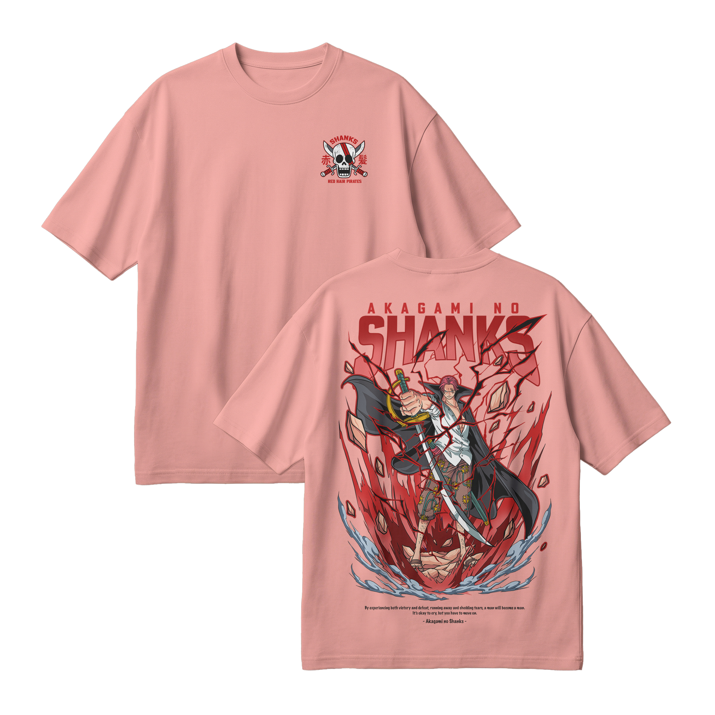 Anime One Piece Akagami no Shanks Oversized T-Shirt - RZM003