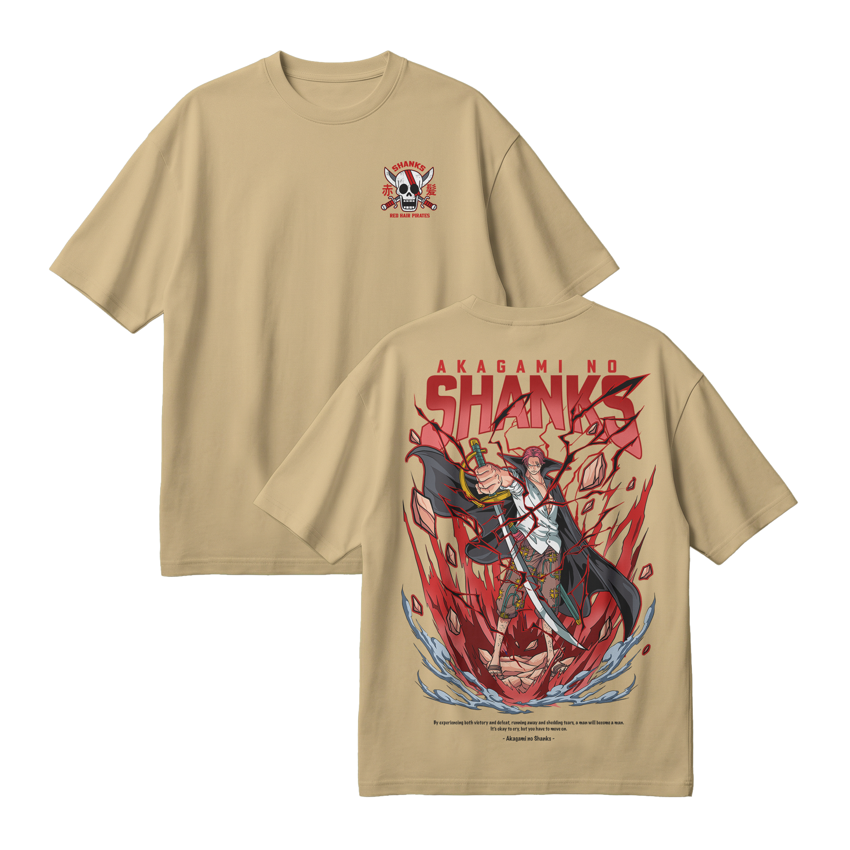 Anime One Piece Akagami no Shanks Oversized T-Shirt - RZM003