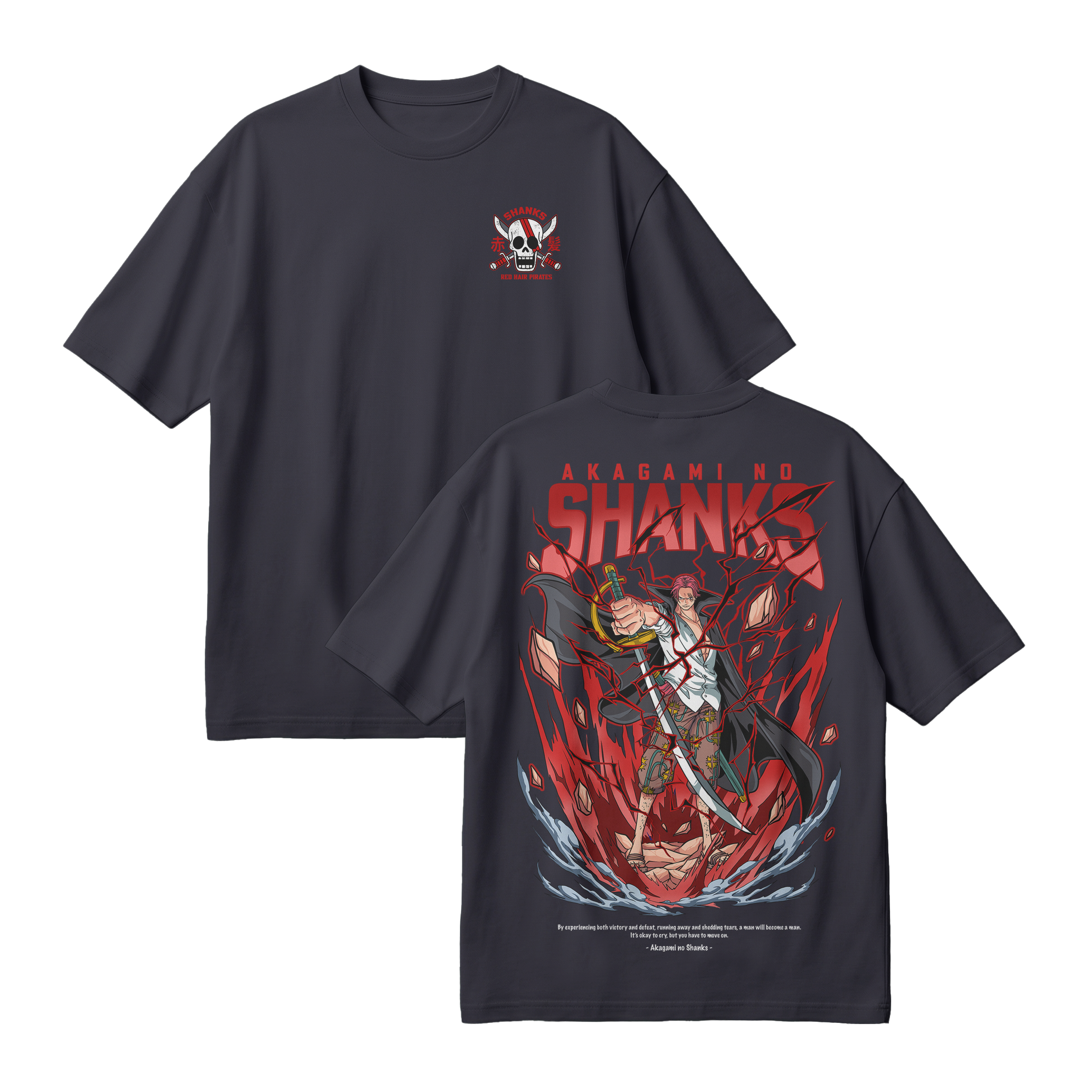 Anime One Piece Akagami no Shanks Oversized T-Shirt - RZM003