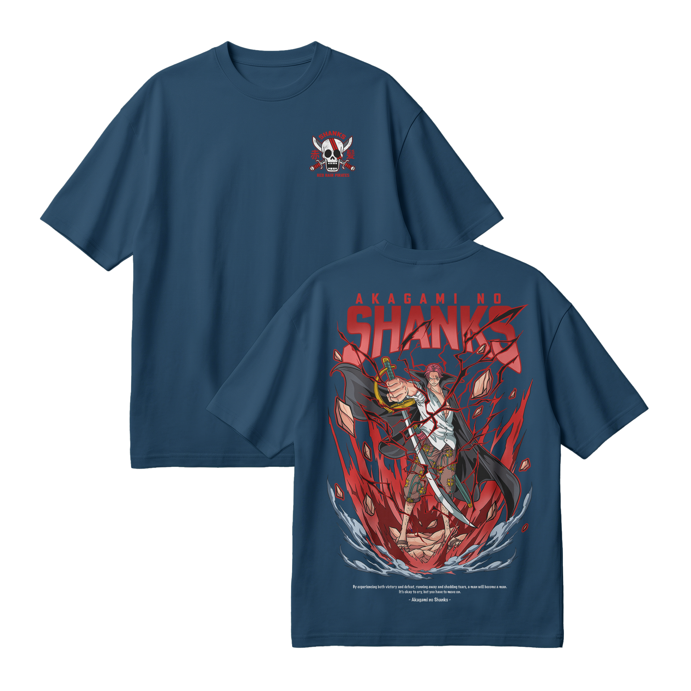 Anime One Piece Akagami no Shanks Oversized T-Shirt - RZM003