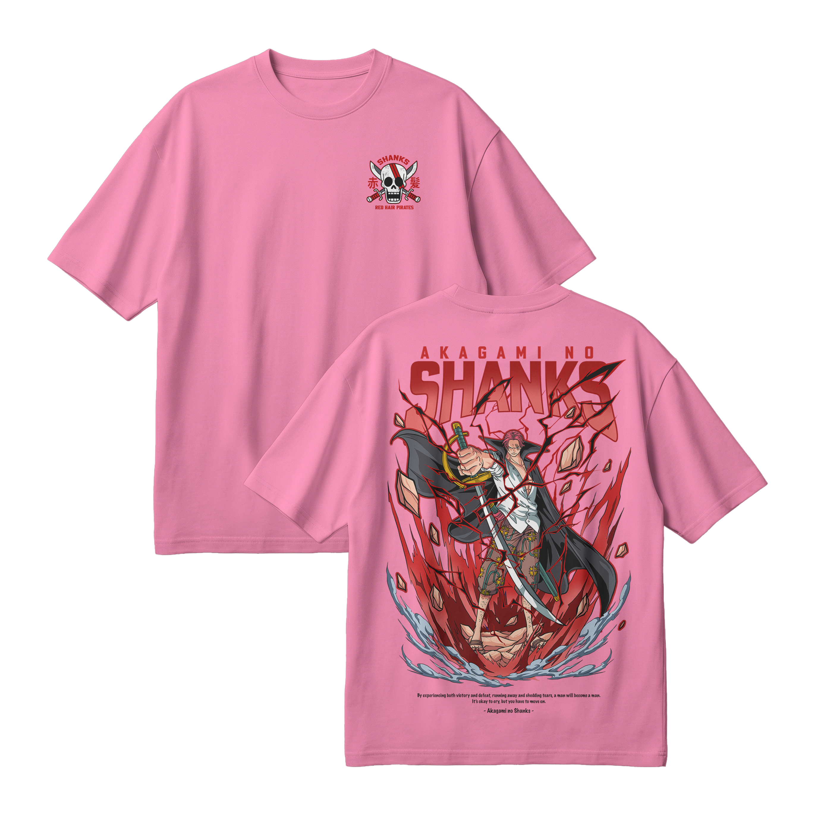 Anime One Piece Akagami no Shanks Oversized T-Shirt - RZM003