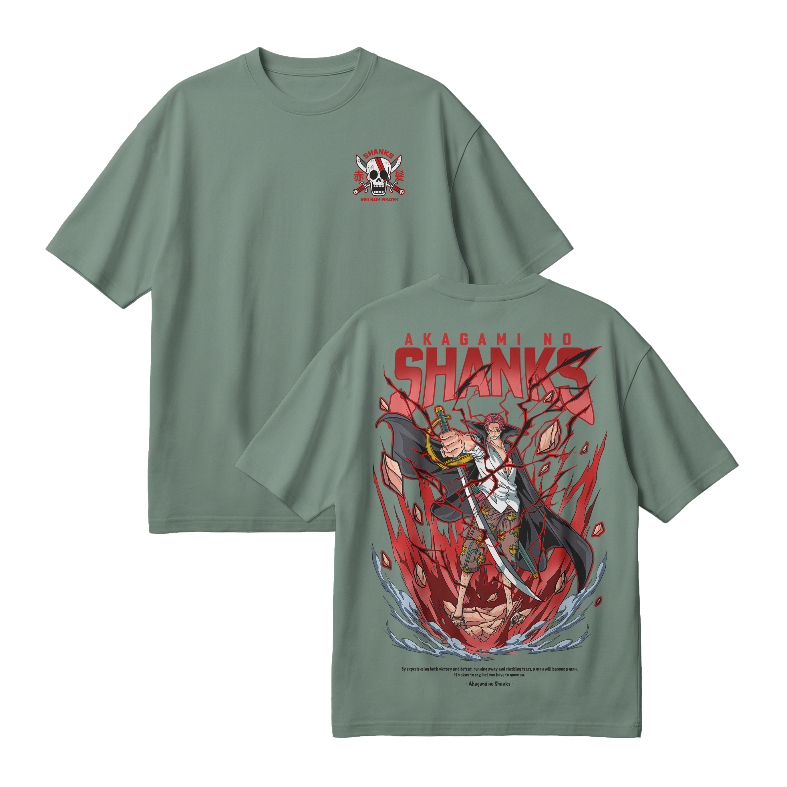 Anime One Piece Akagami no Shanks Oversized T-Shirt - RZM003