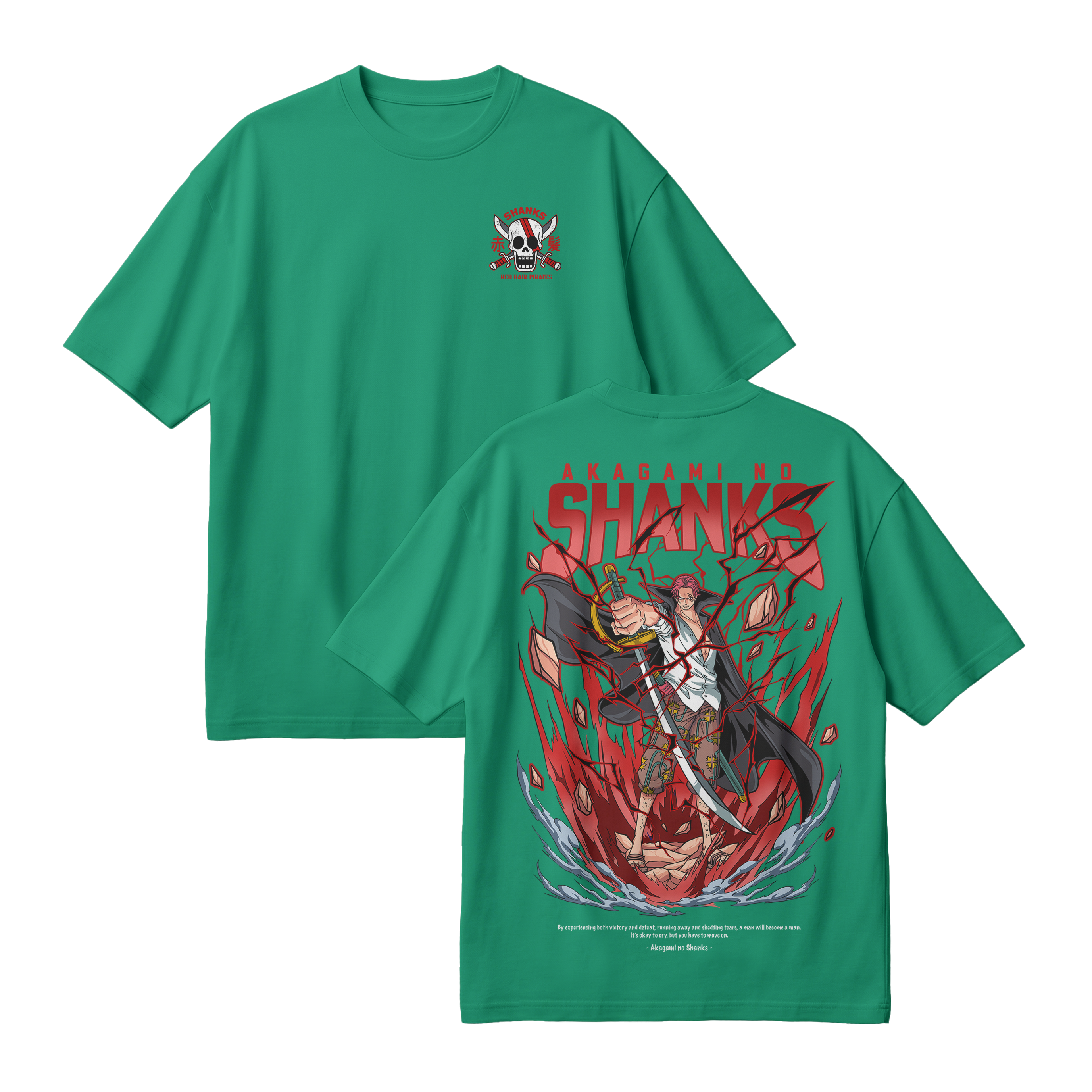 Anime One Piece Akagami no Shanks Oversized T-Shirt - RZM003