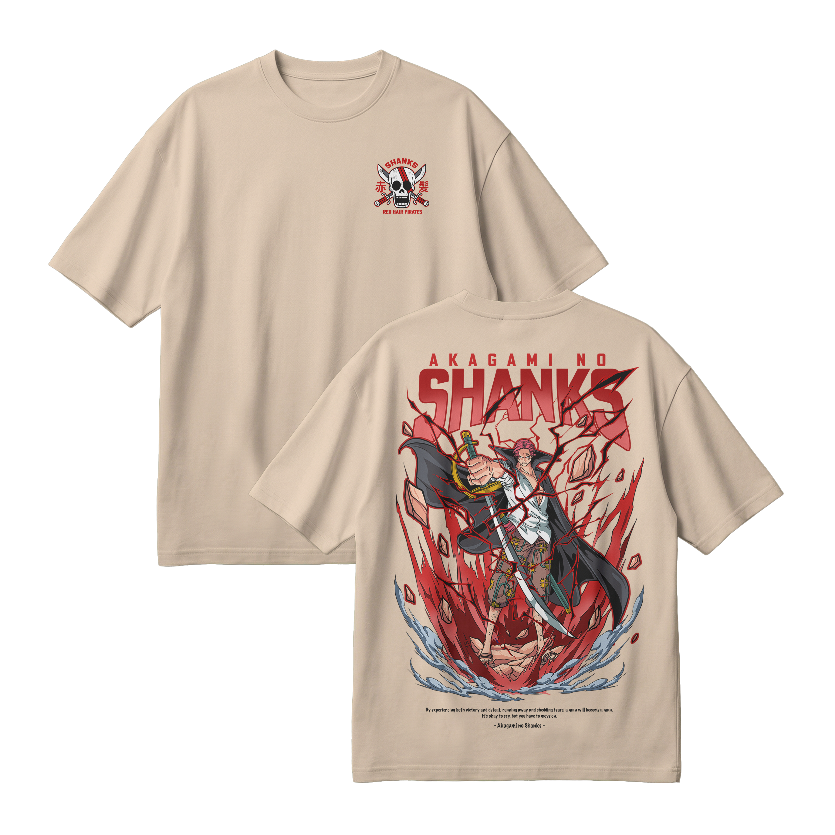 Anime One Piece Akagami no Shanks Oversized T-Shirt - RZM003