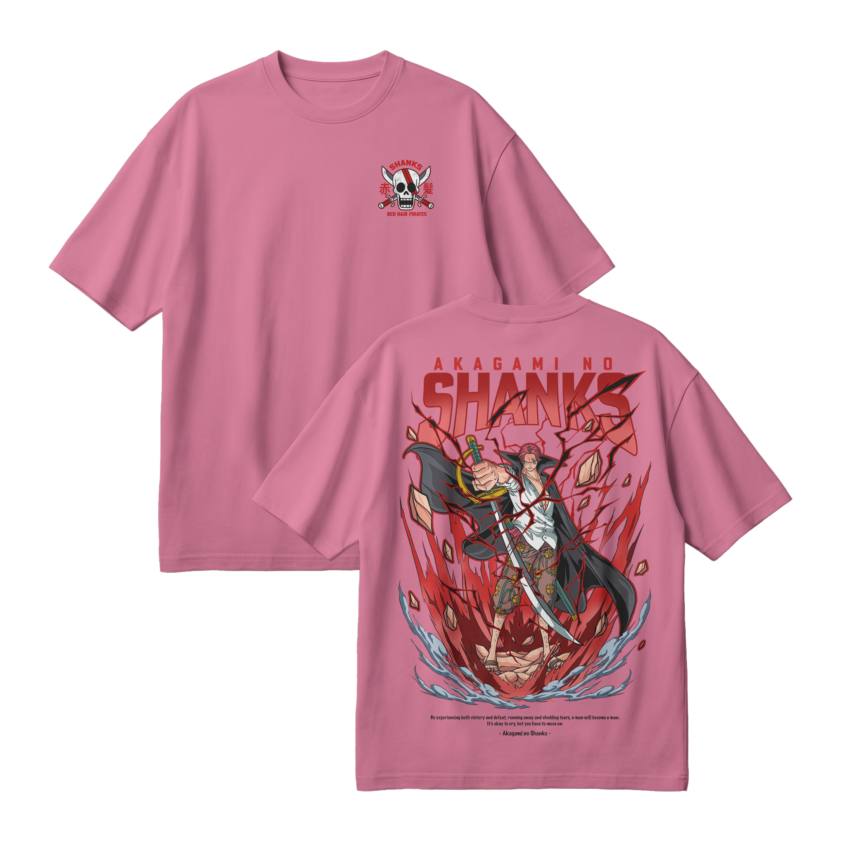 Anime One Piece Akagami no Shanks Oversized T-Shirt - RZM003