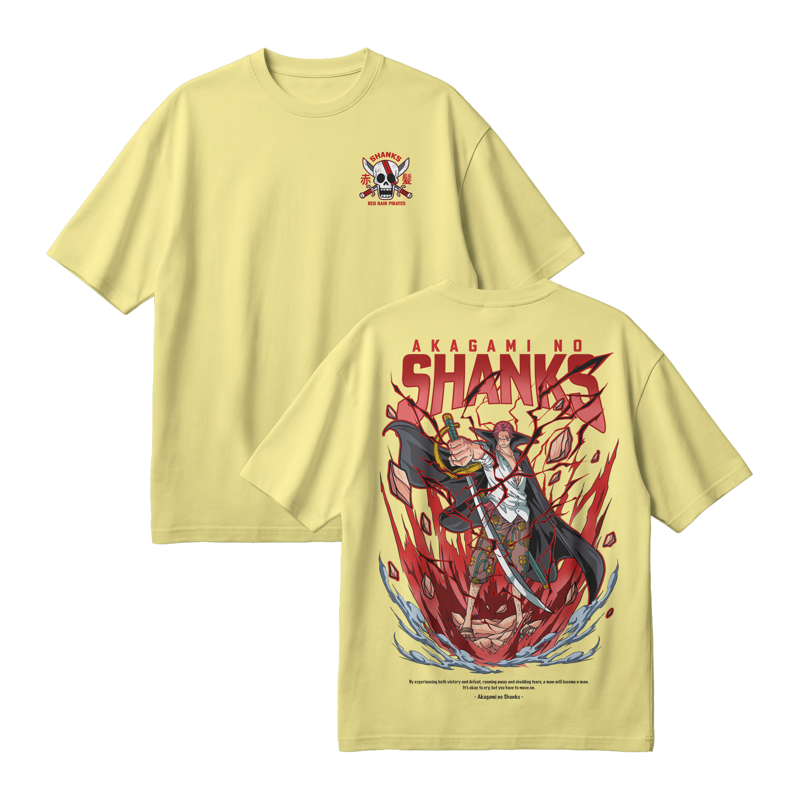 Anime One Piece Akagami no Shanks Oversized T-Shirt - RZM003