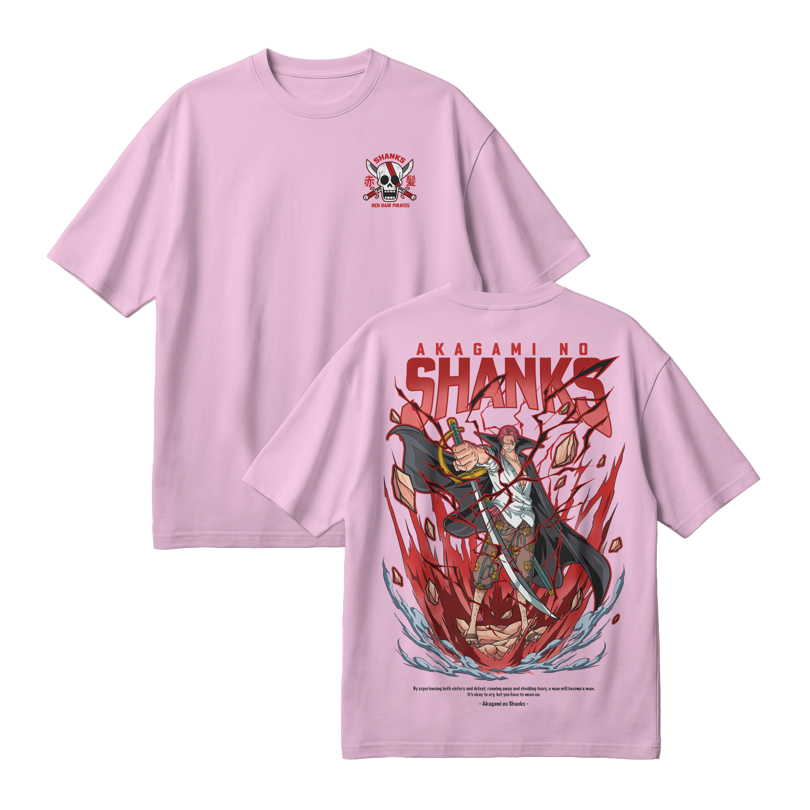 Anime One Piece Akagami no Shanks Oversized T-Shirt - RZM003