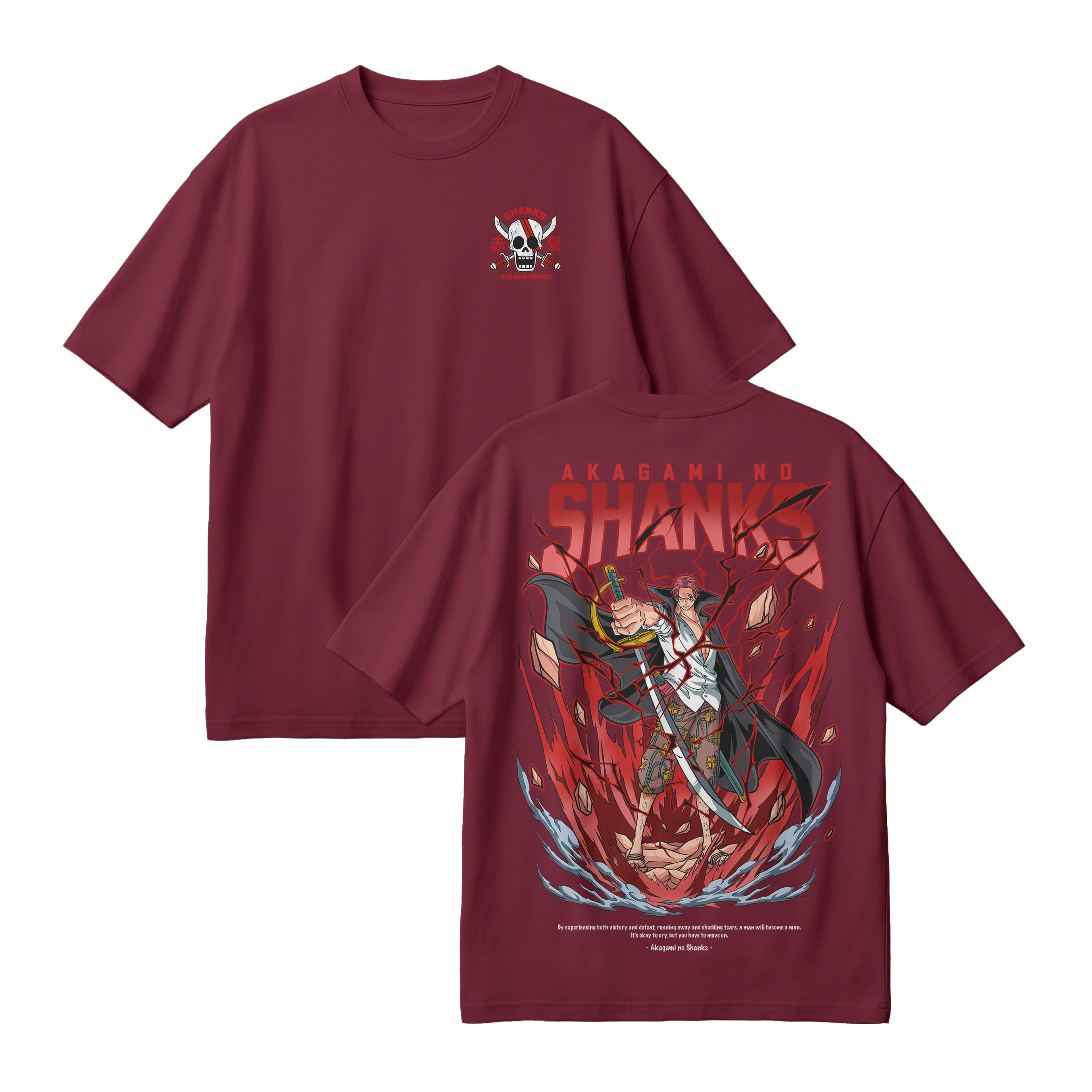 Anime One Piece Akagami no Shanks Oversized T-Shirt - RZM003