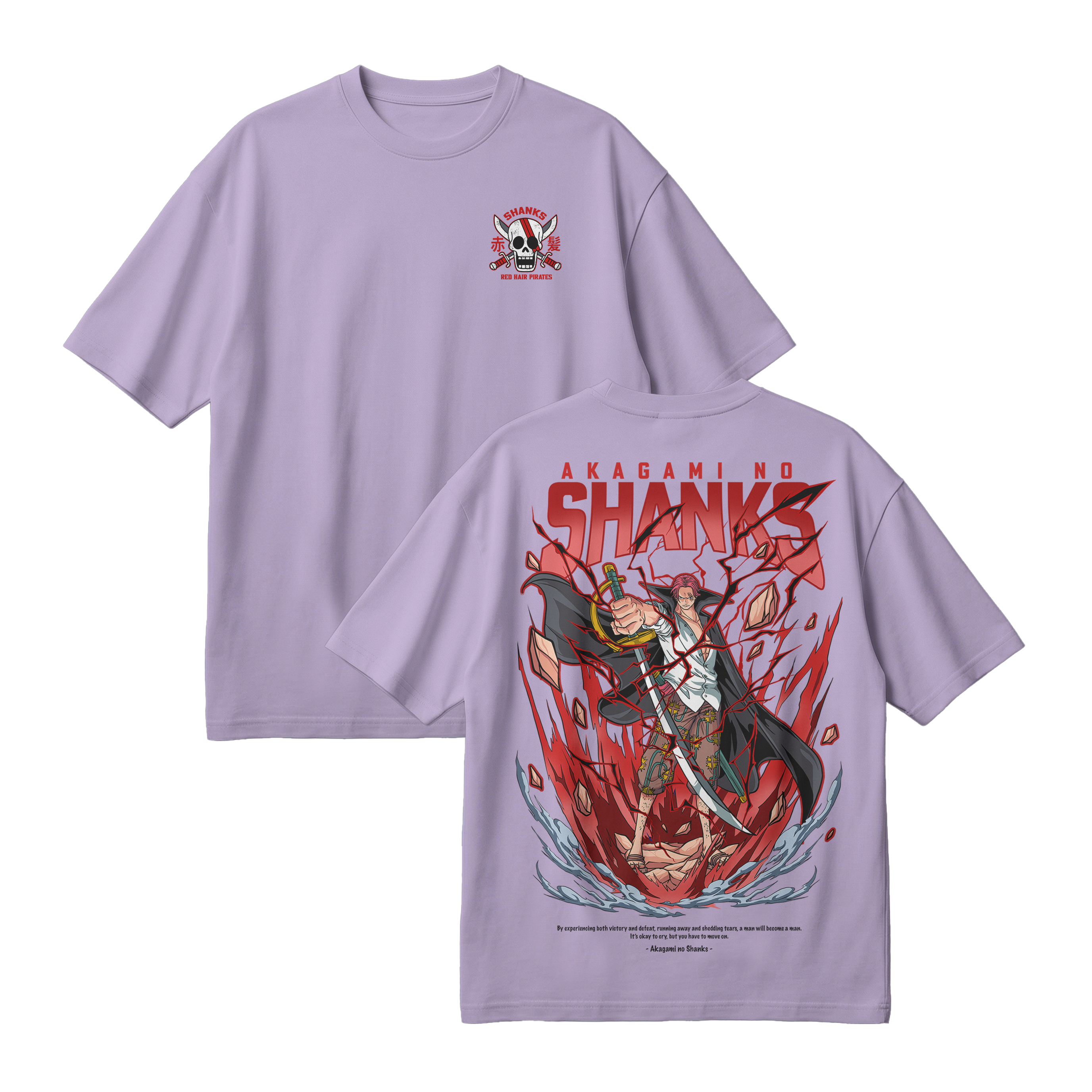 Anime One Piece Akagami no Shanks Oversized T-Shirt - RZM003