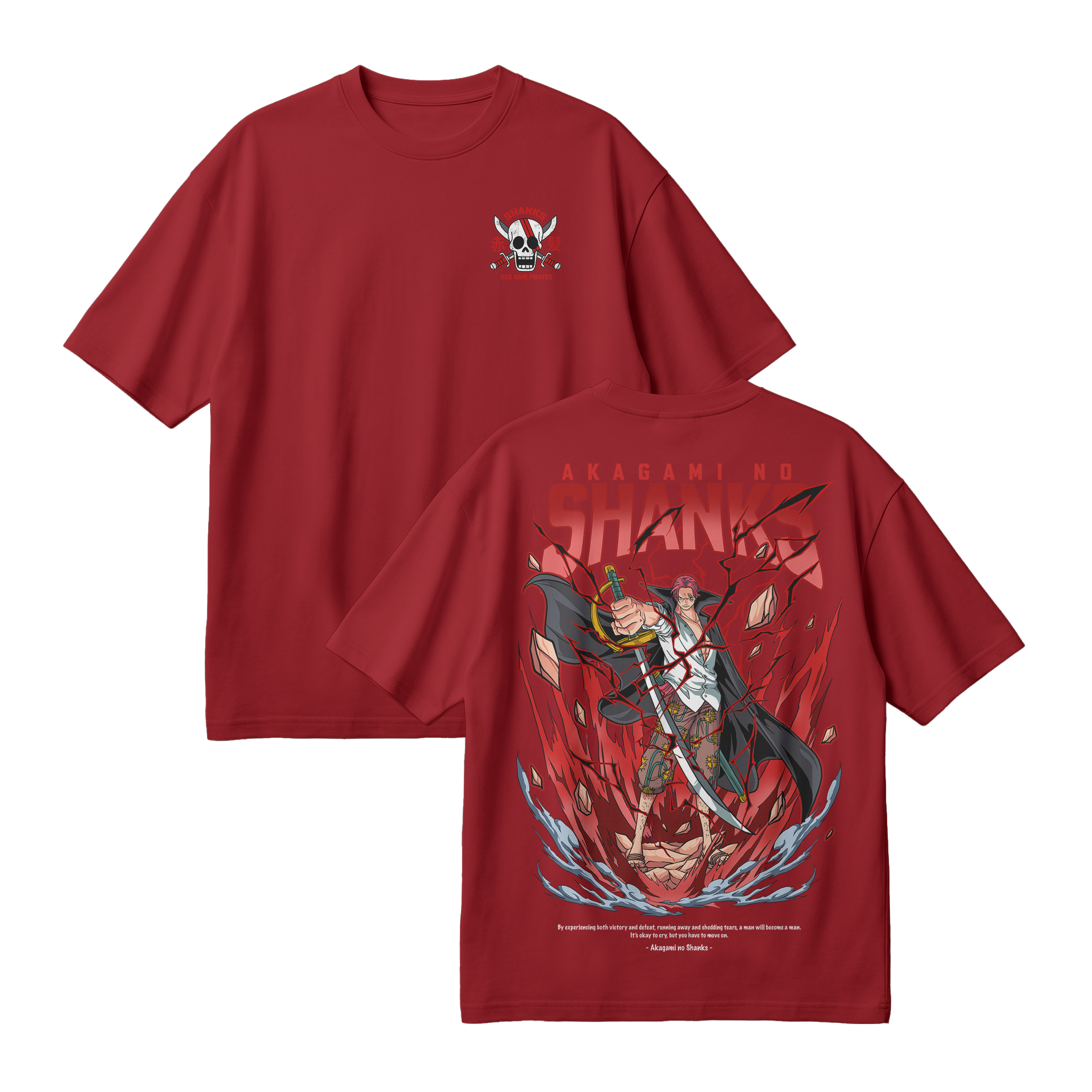 Anime One Piece Akagami no Shanks Oversized T-Shirt - RZM003