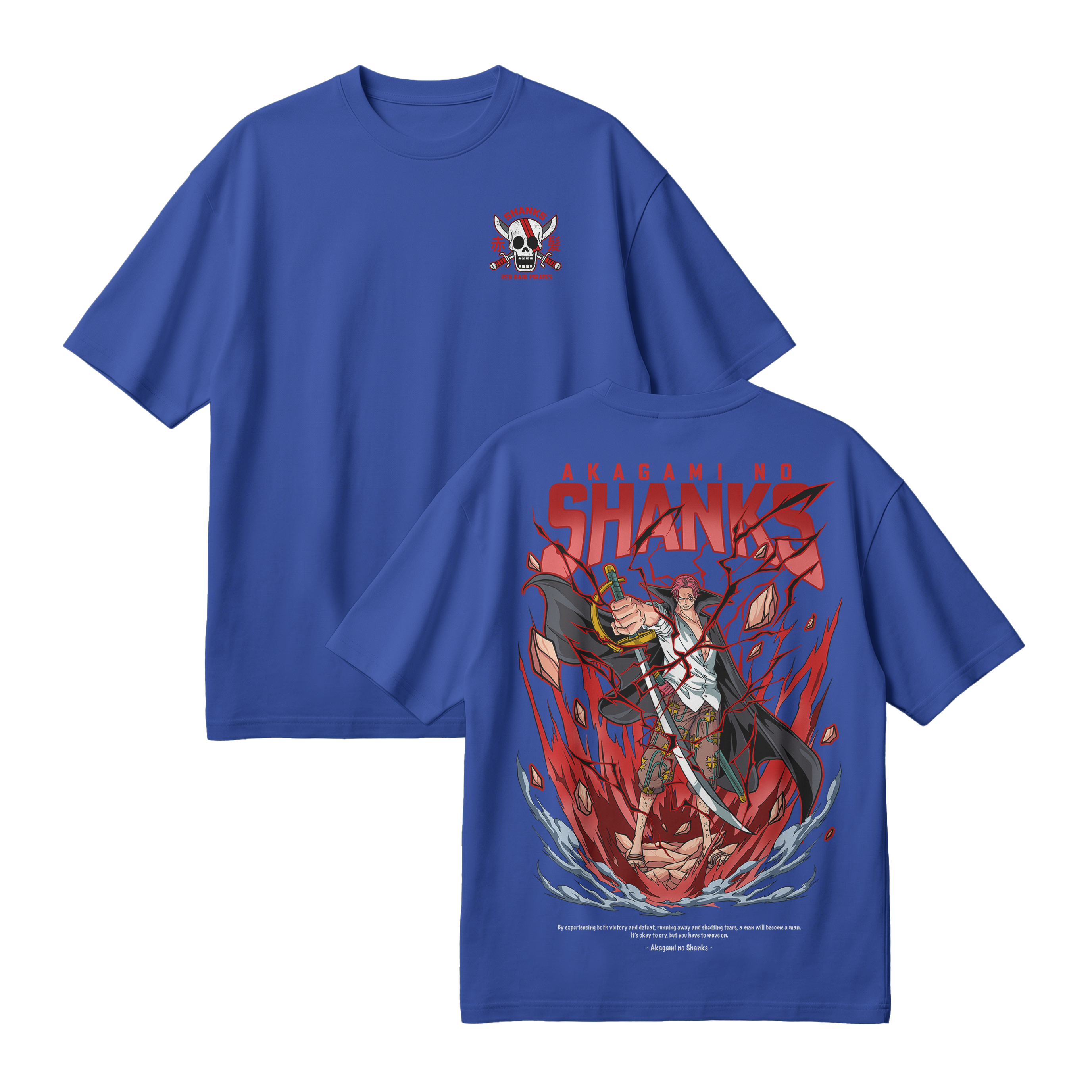 Anime One Piece Akagami no Shanks Oversized T-Shirt - RZM003