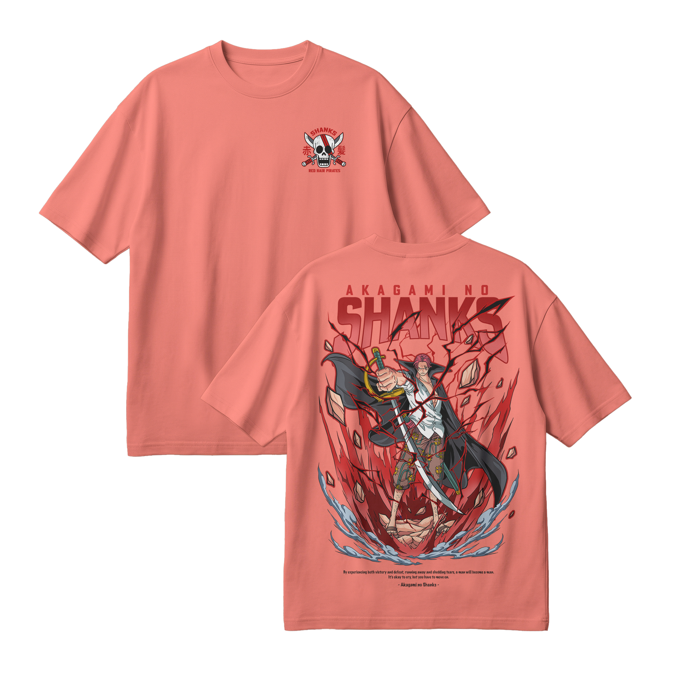 Anime One Piece Akagami no Shanks Oversized T-Shirt - RZM003
