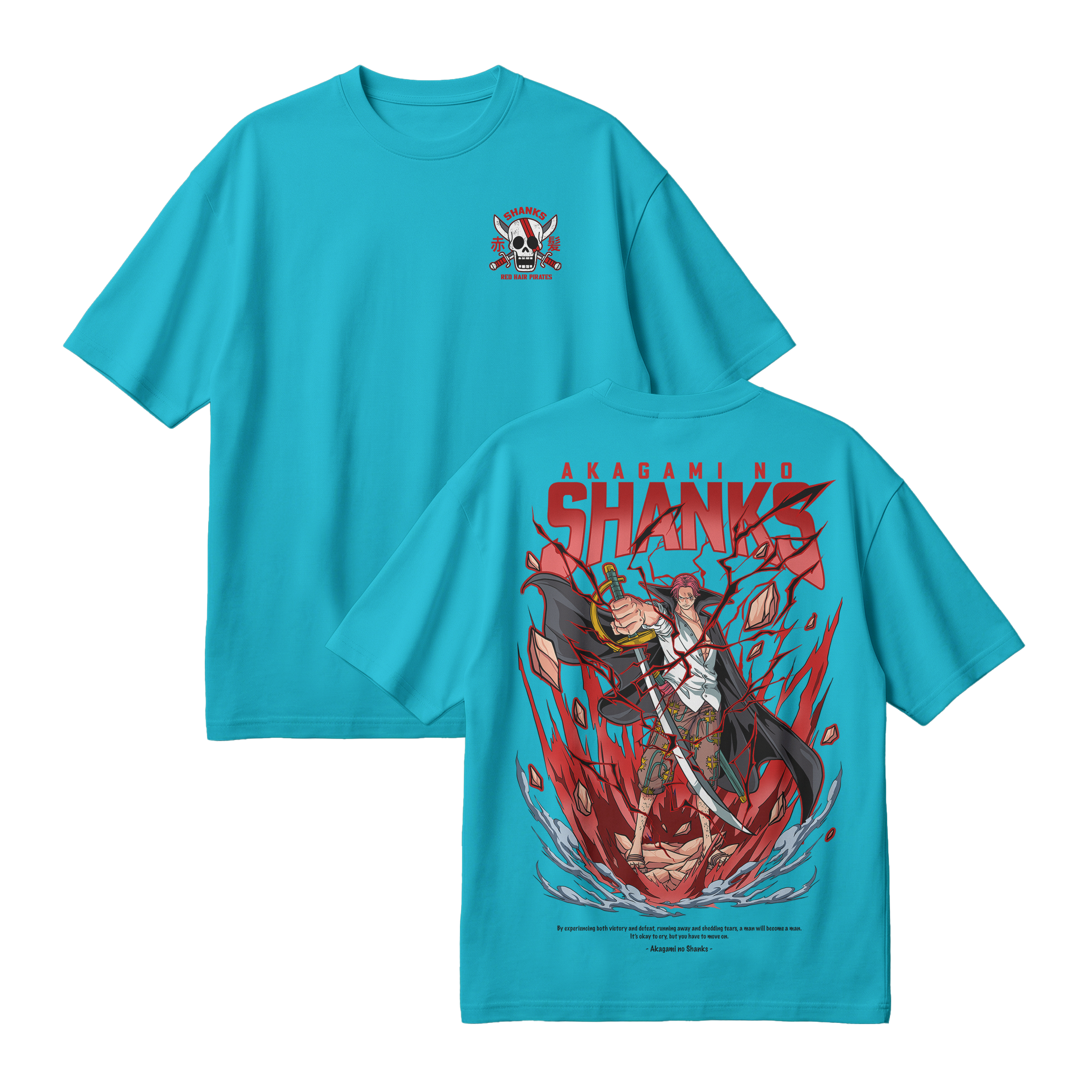Anime One Piece Akagami no Shanks Oversized T-Shirt - RZM003