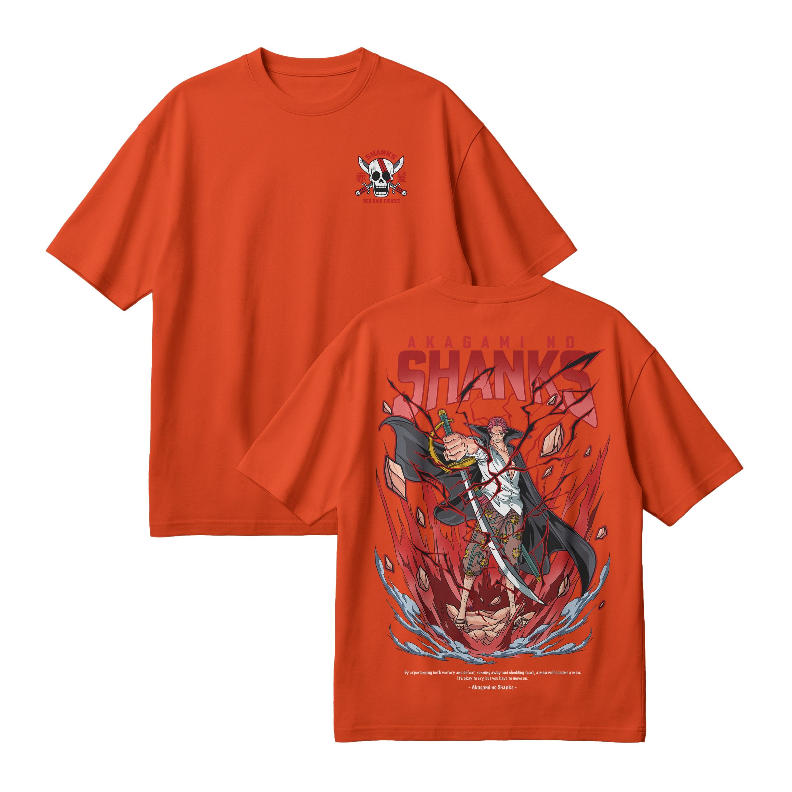 Anime One Piece Akagami no Shanks Oversized T-Shirt - RZM003