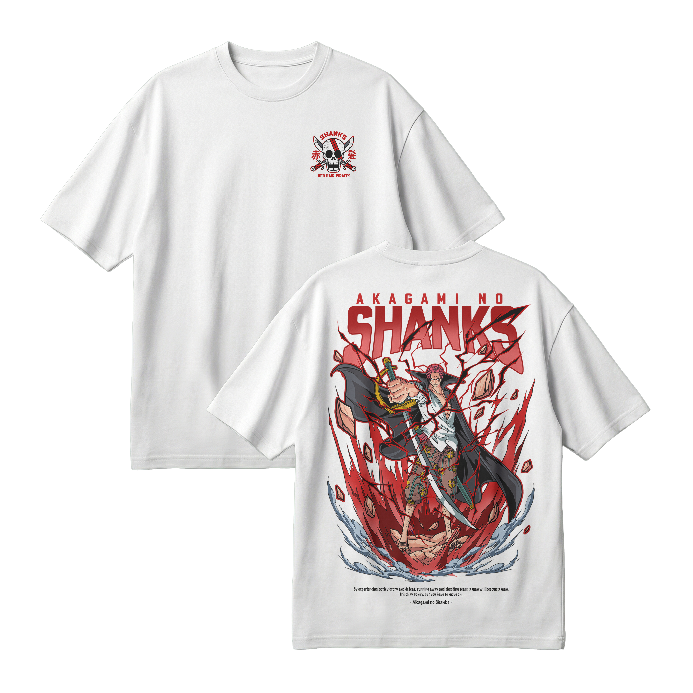 Anime One Piece Akagami no Shanks Oversized T-Shirt - RZM003
