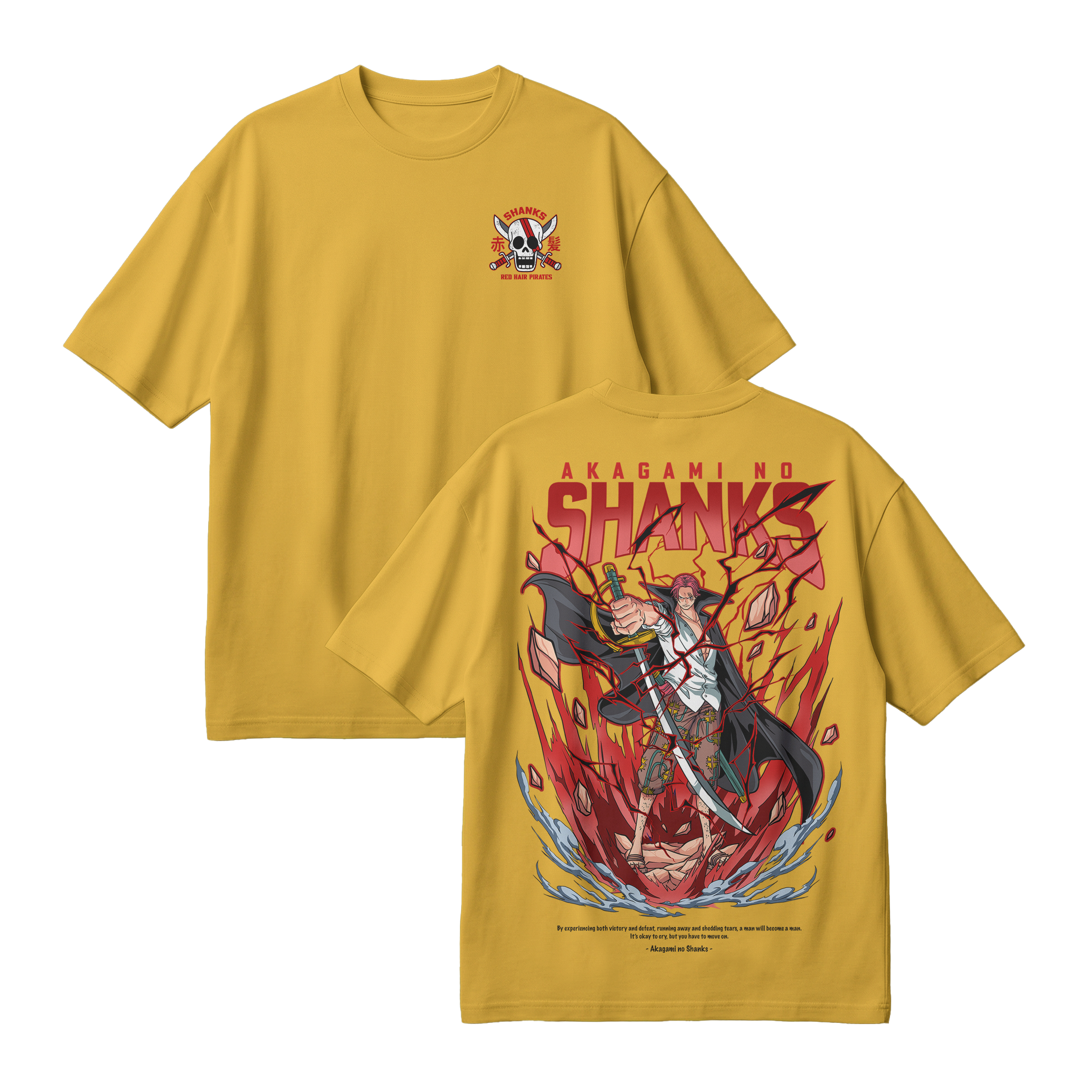 Anime One Piece Akagami no Shanks Oversized T-Shirt - RZM003
