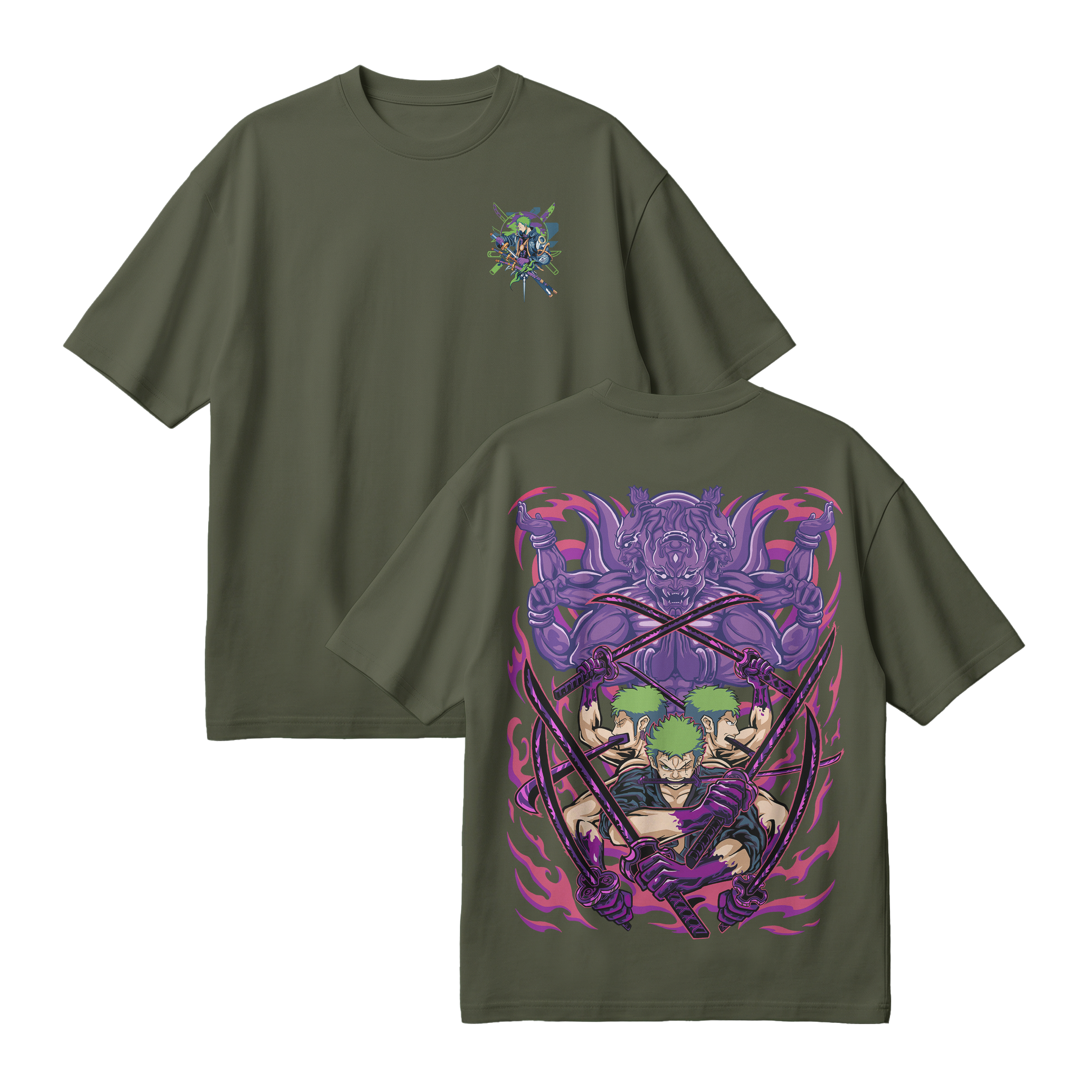Anime One Piece Roronoa Zoro Oversized T-Shirt - RZM004