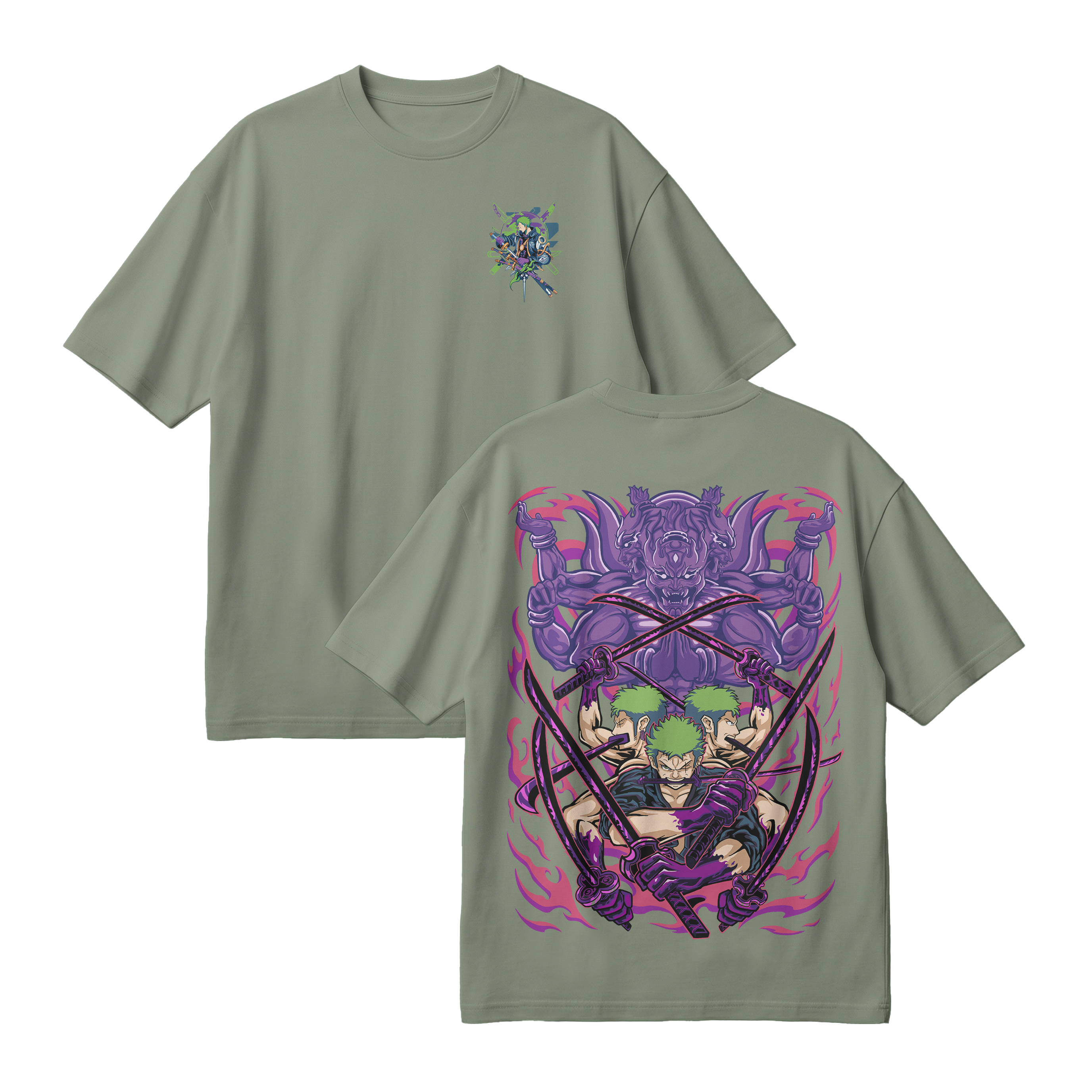 Anime One Piece Roronoa Zoro Oversized T-Shirt - RZM004