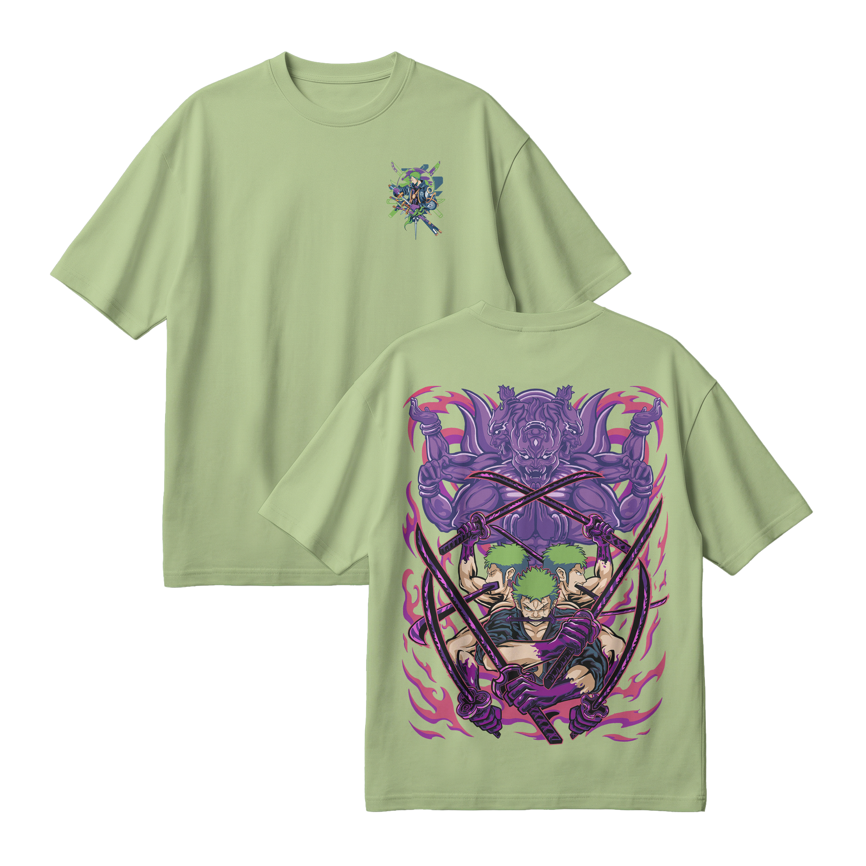 Anime One Piece Roronoa Zoro Oversized T-Shirt - RZM004