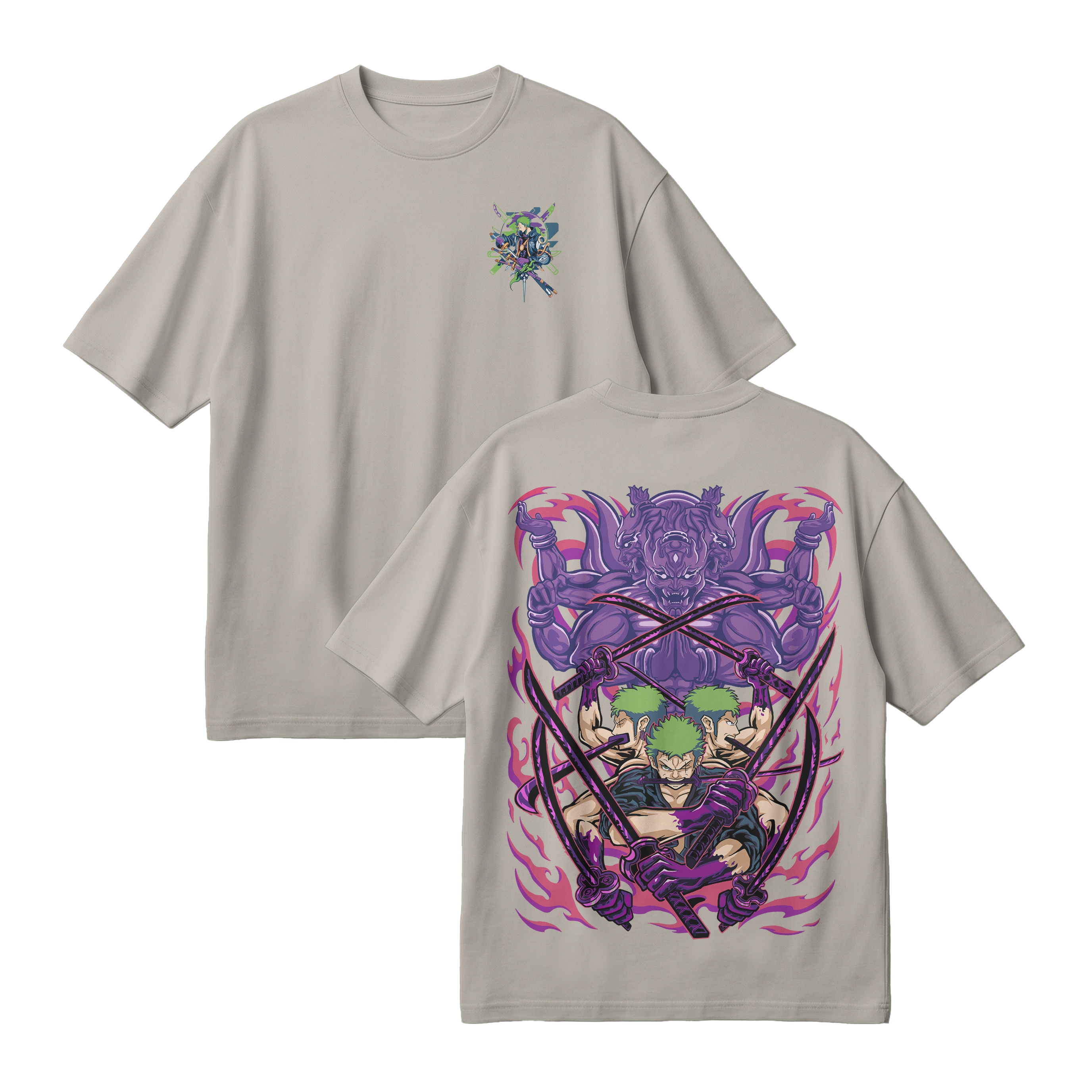 Anime One Piece Roronoa Zoro Oversized T-Shirt - RZM004