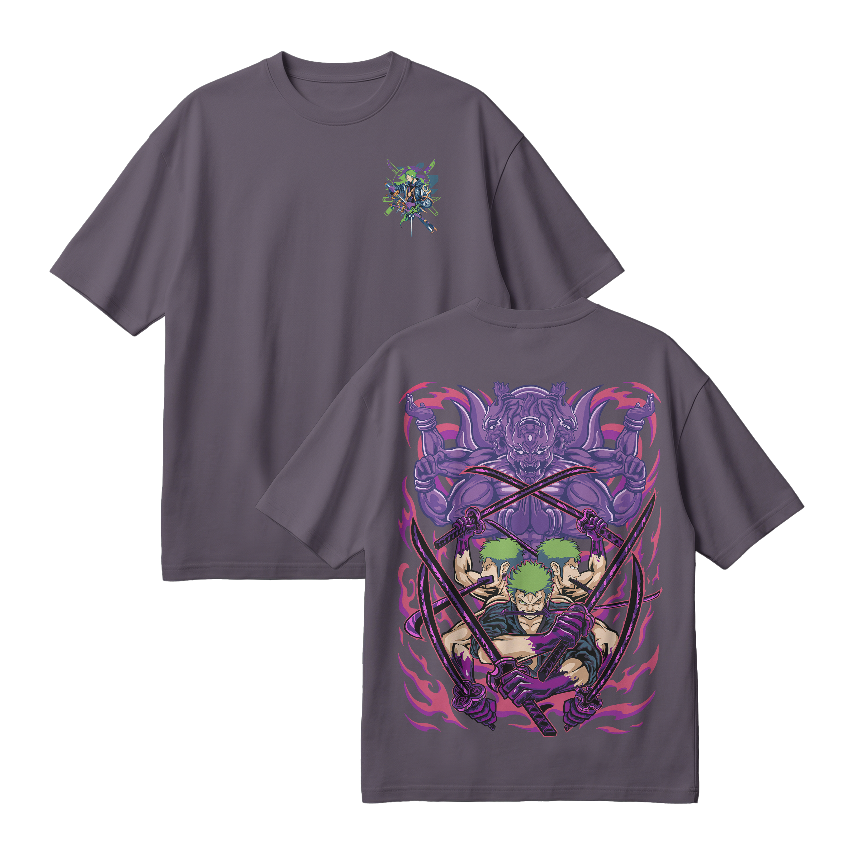 Anime One Piece Roronoa Zoro Oversized T-Shirt - RZM004