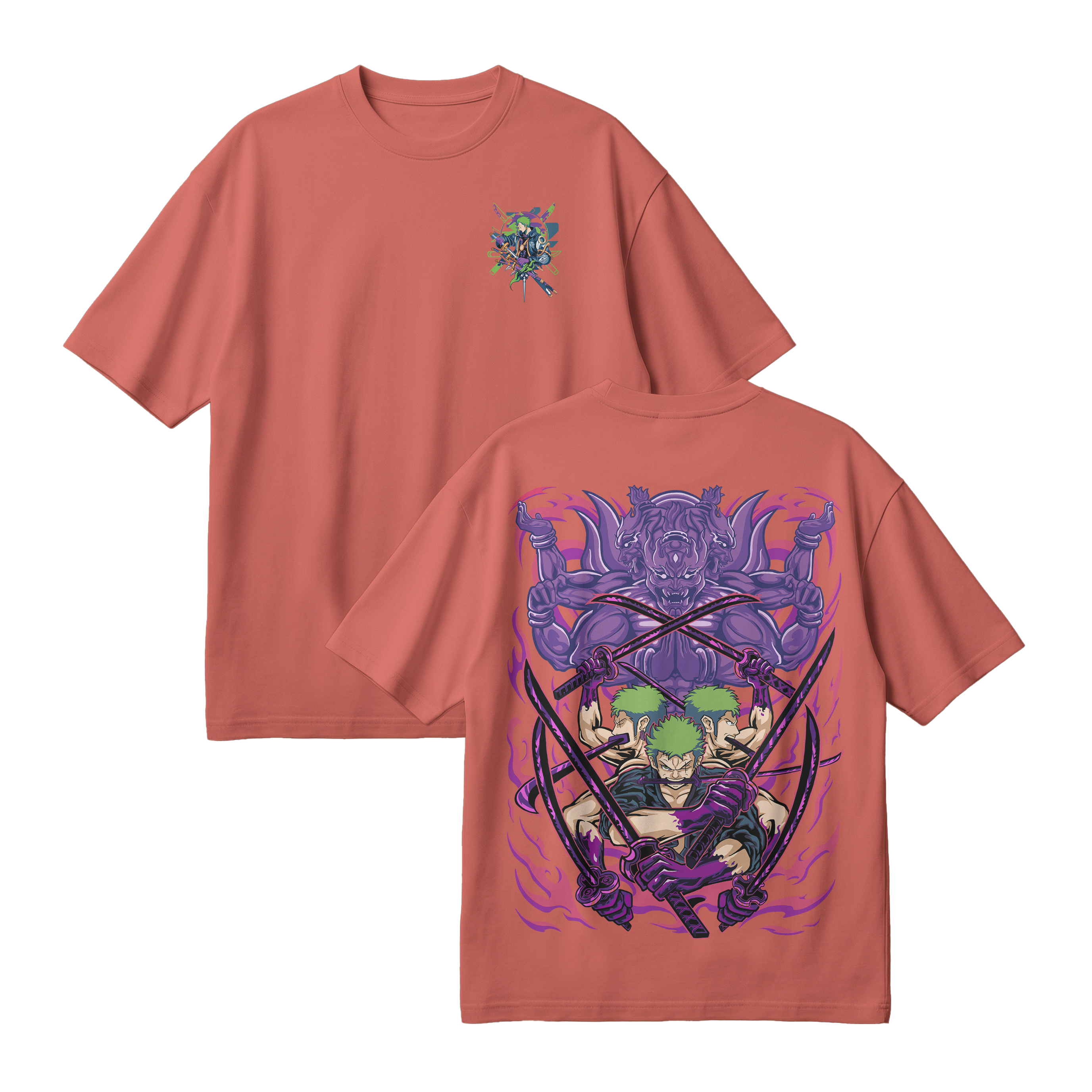 Anime One Piece Roronoa Zoro Oversized T-Shirt - RZM004