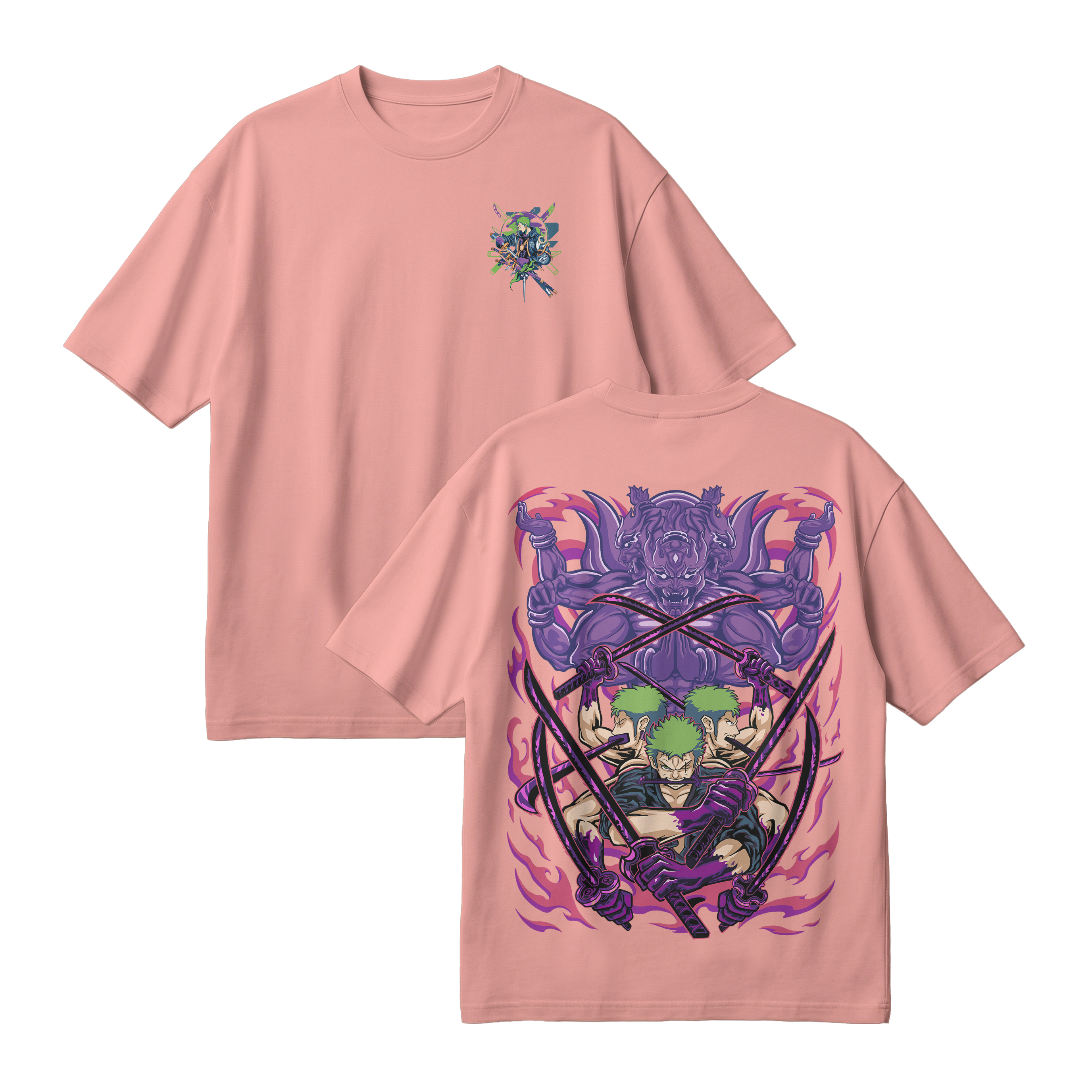 Anime One Piece Roronoa Zoro Oversized T-Shirt - RZM004