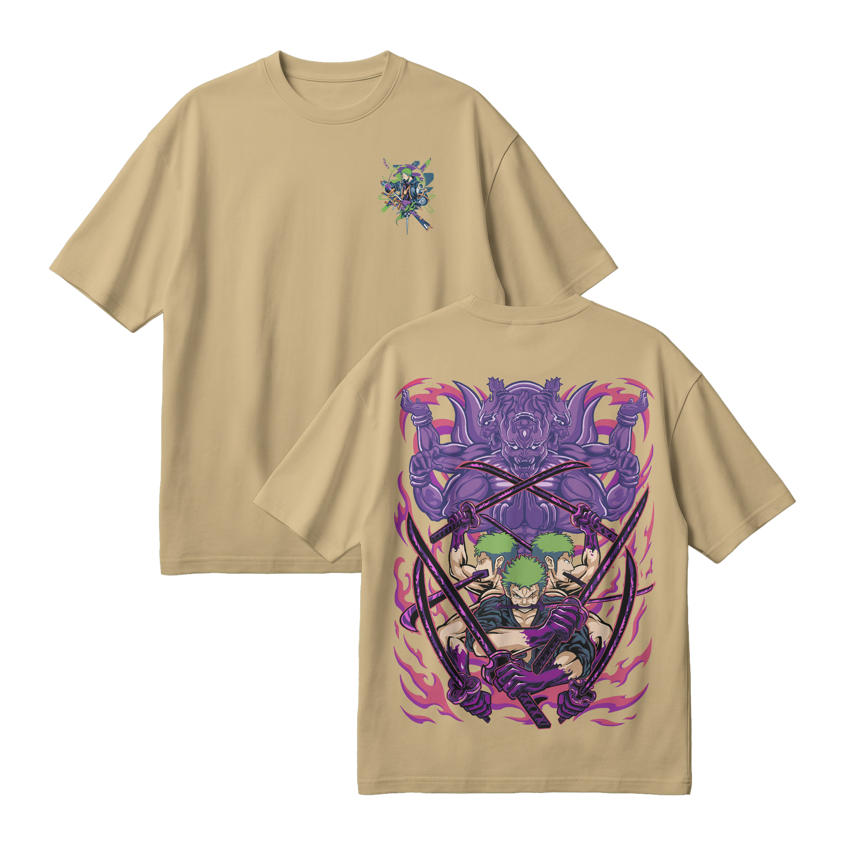 Anime One Piece Roronoa Zoro Oversized T-Shirt - RZM004