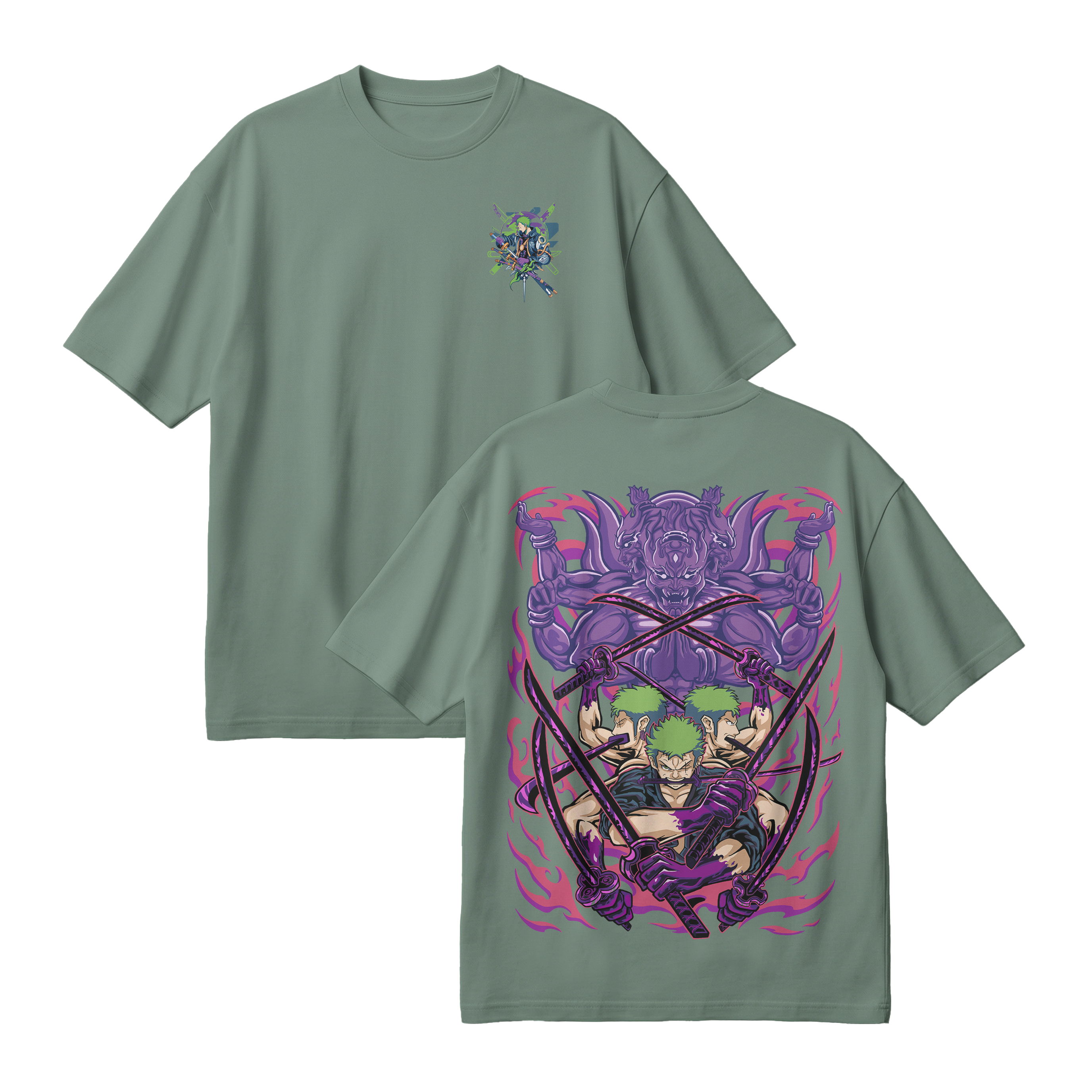 Anime One Piece Roronoa Zoro Oversized T-Shirt - RZM004