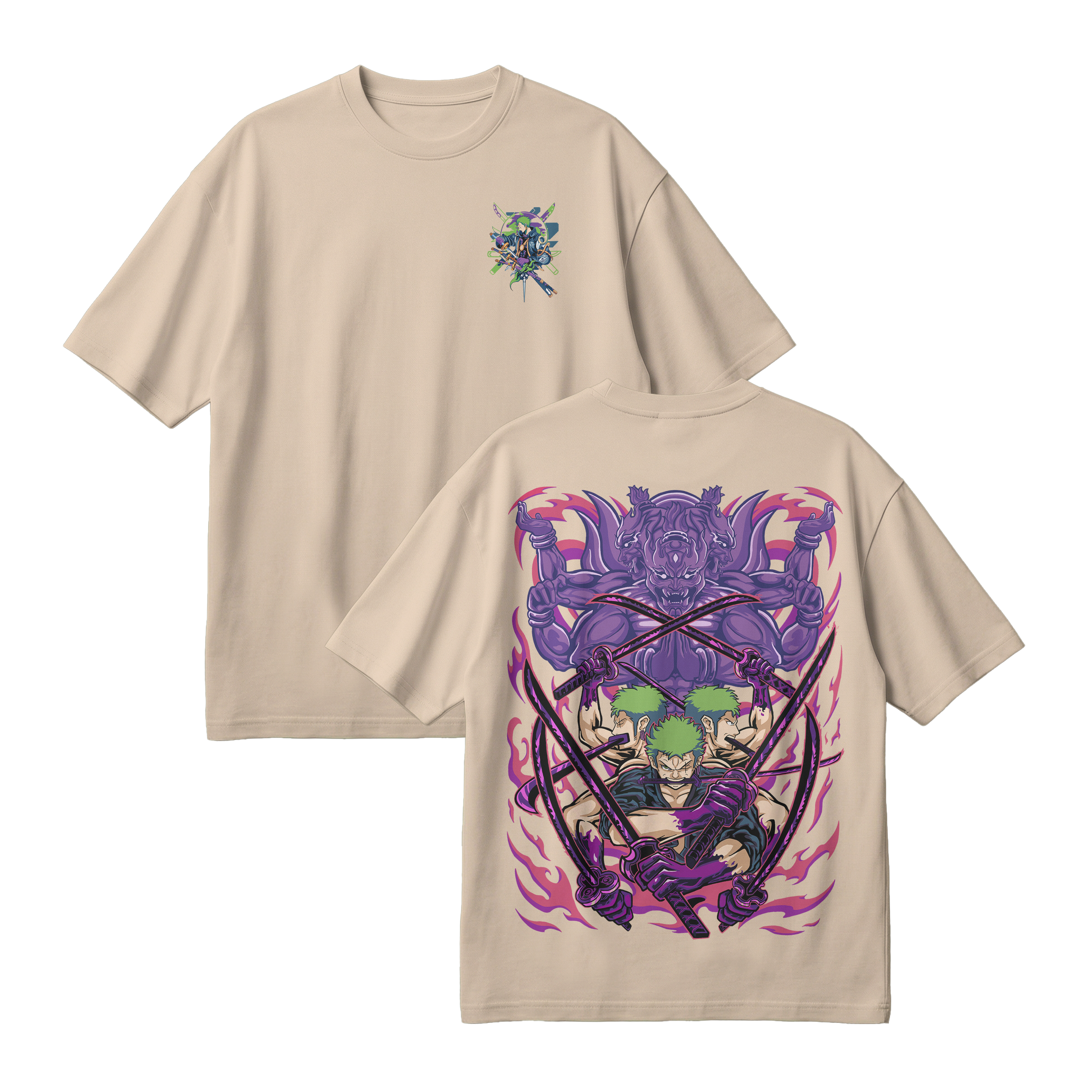 Anime One Piece Roronoa Zoro Oversized T-Shirt - RZM004