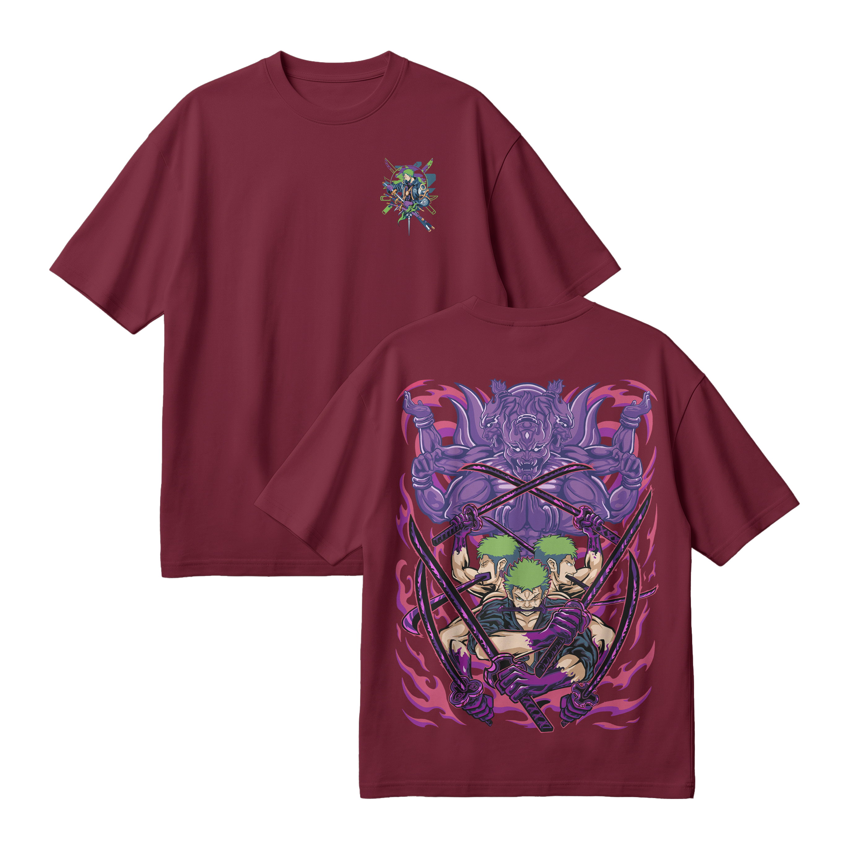 Anime One Piece Roronoa Zoro Oversized T-Shirt - RZM004