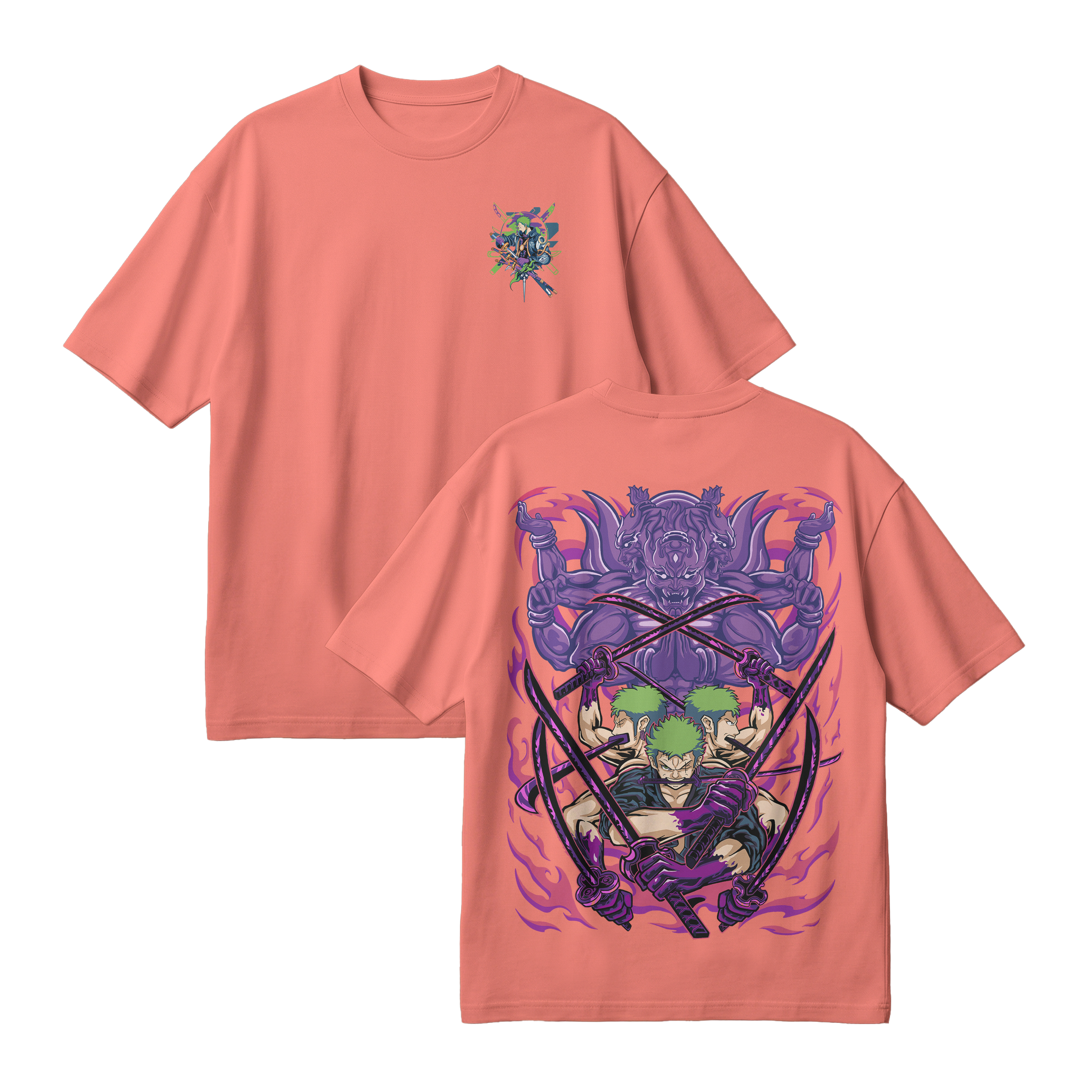 Anime One Piece Roronoa Zoro Oversized T-Shirt - RZM004