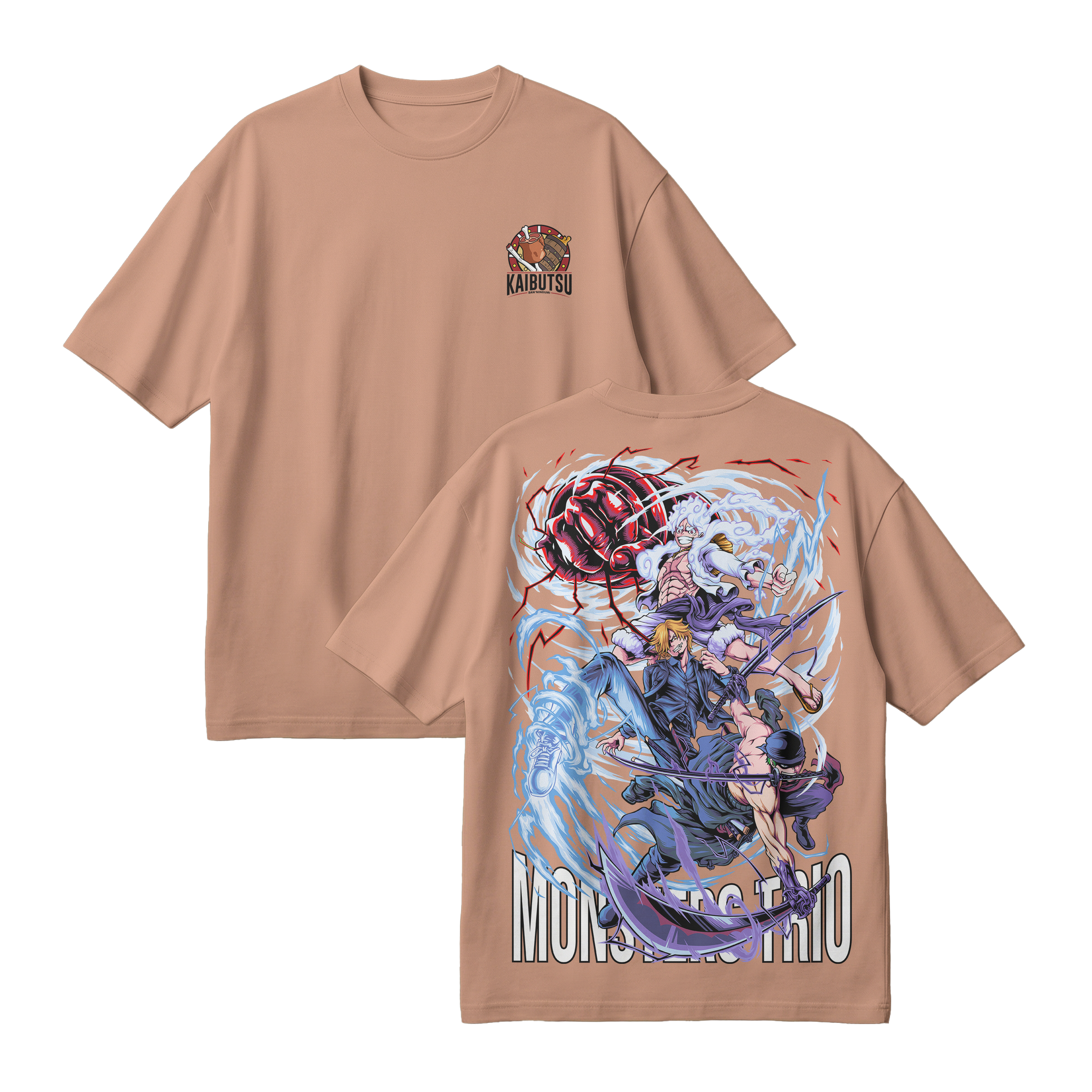 Anime One Piece Monster Trio Oversized T-Shirt - RZM009
