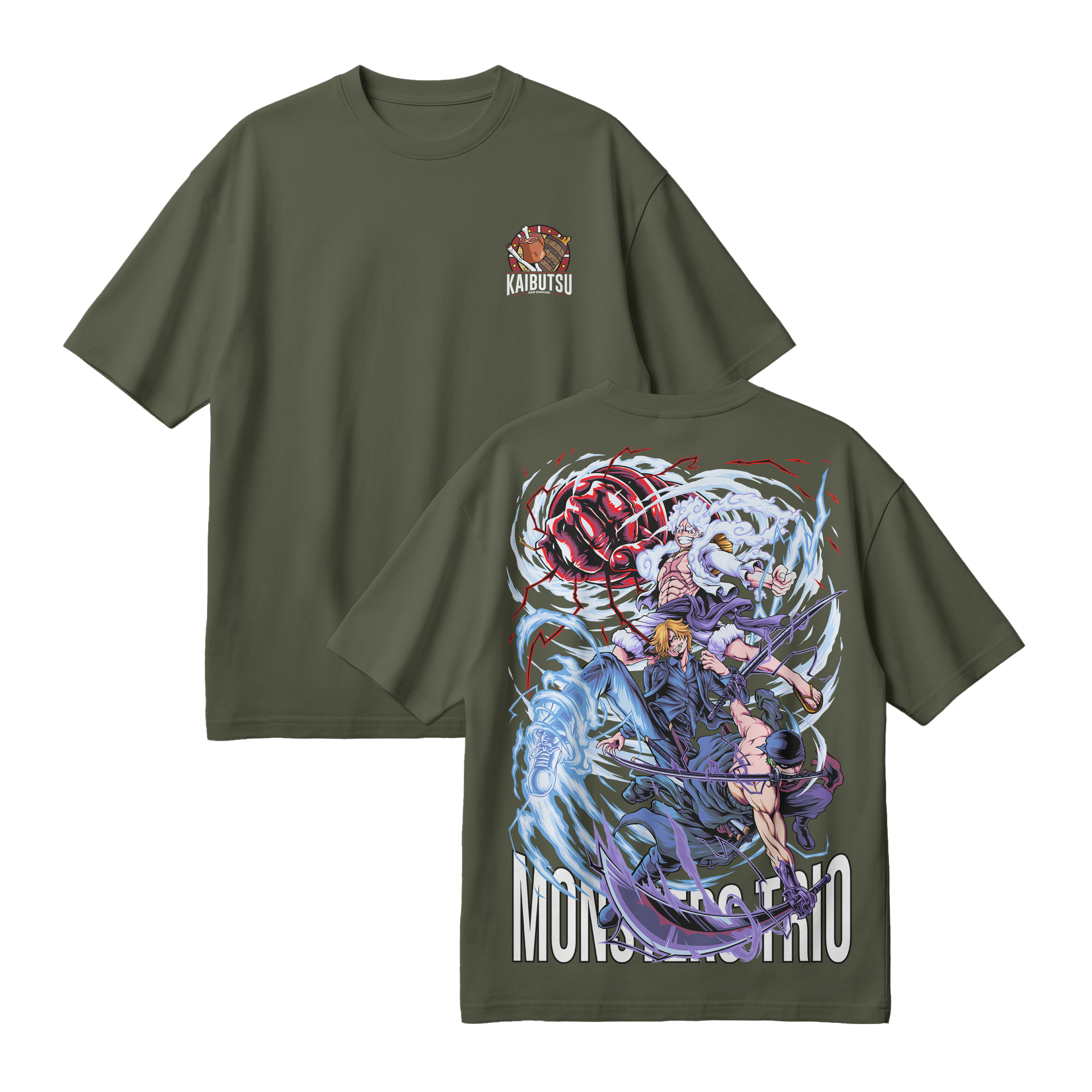 Anime One Piece Monster Trio Oversized T-Shirt - RZM009
