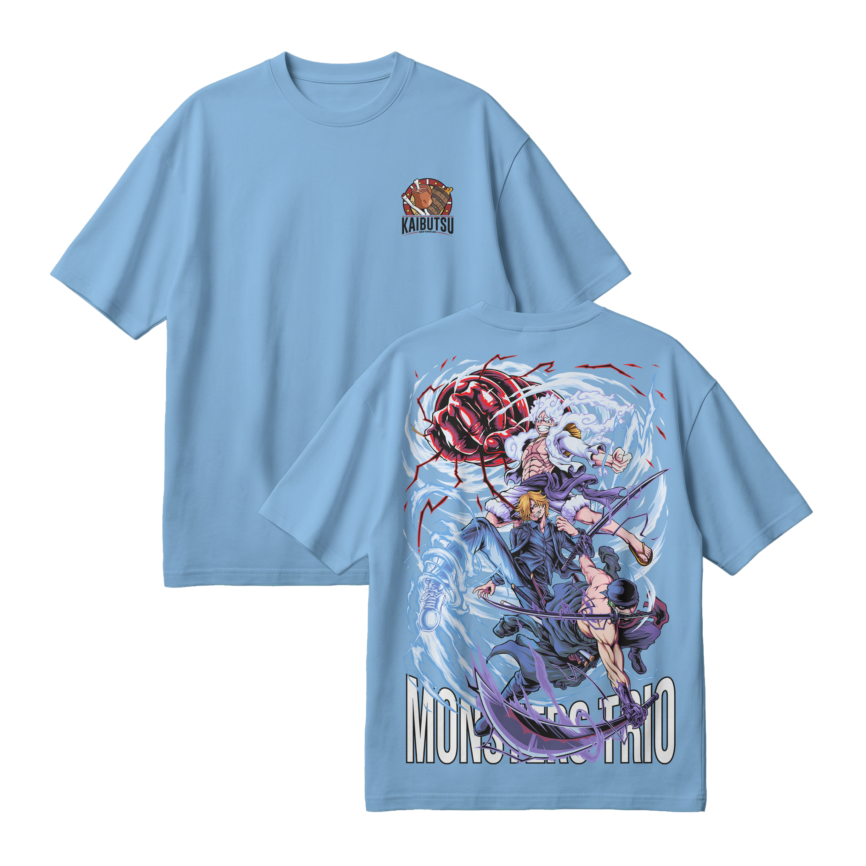 Anime One Piece Monster Trio Oversized T-Shirt - RZM009