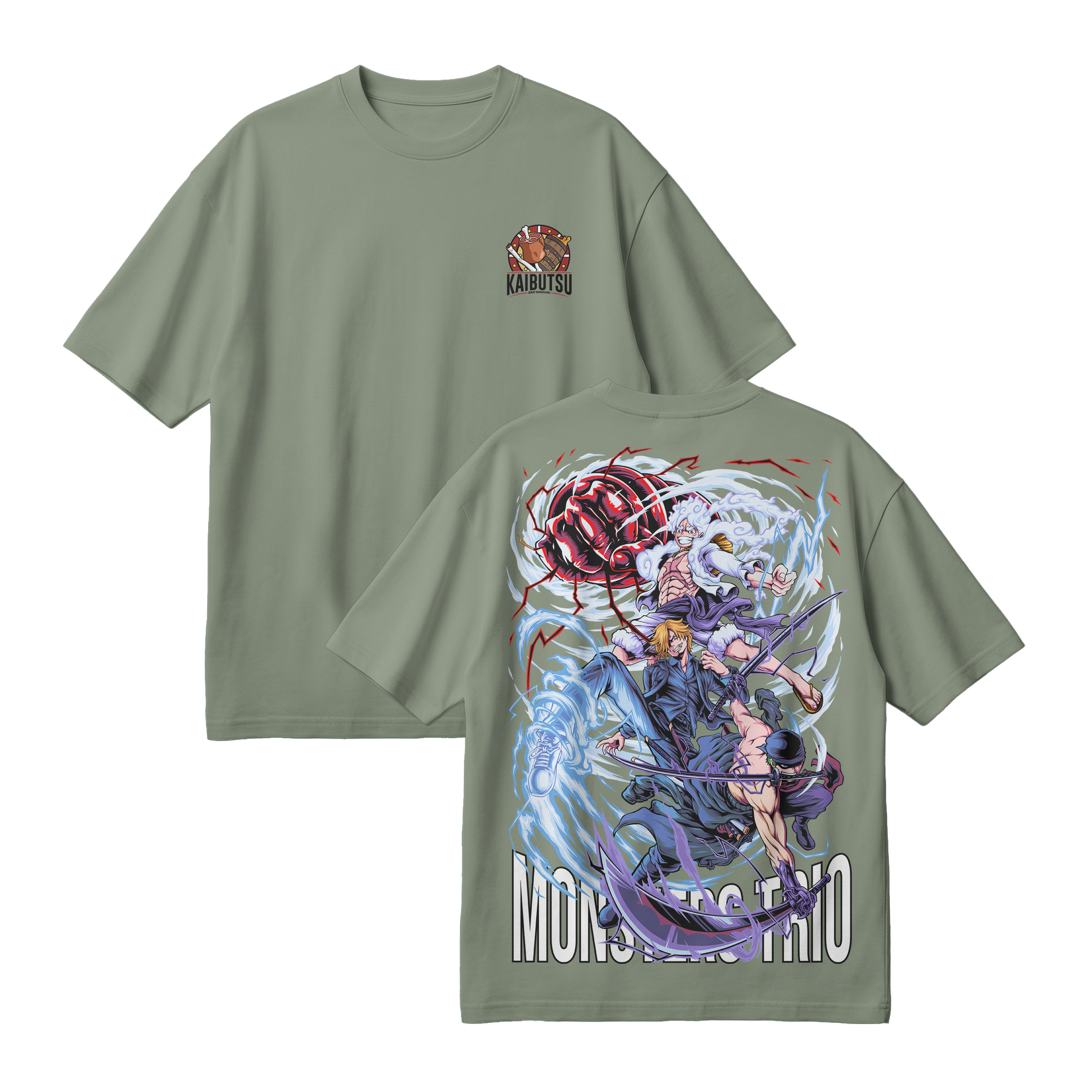 Anime One Piece Monster Trio Oversized T-Shirt - RZM009