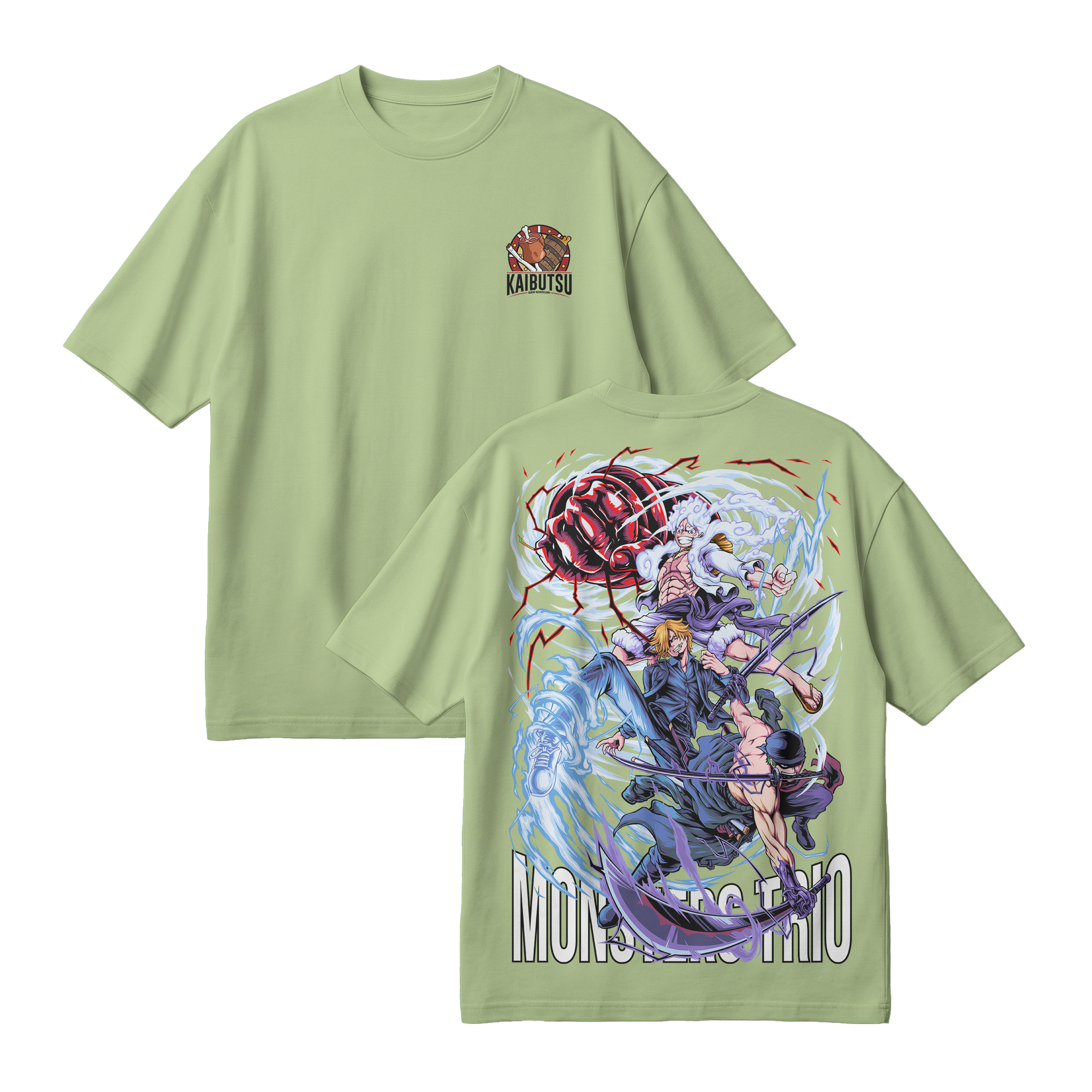 Anime One Piece Monster Trio Oversized T-Shirt - RZM009